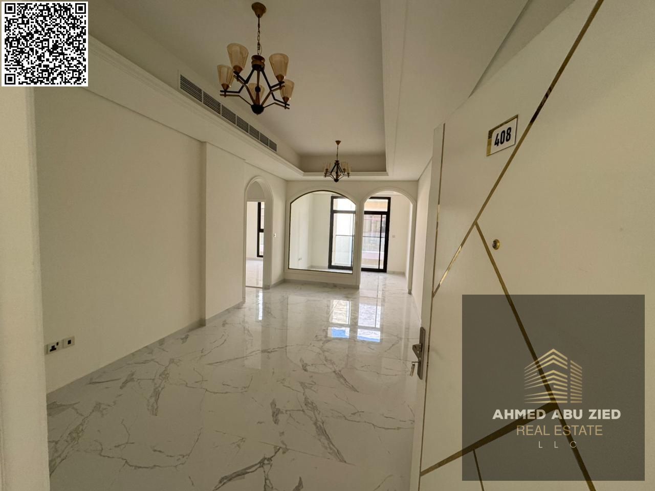 **Free pool and 1 month free: elegant 2BR hall in a new building, first tenant, with built-in wardrobes, modern finishes, stylish design, and prime lo