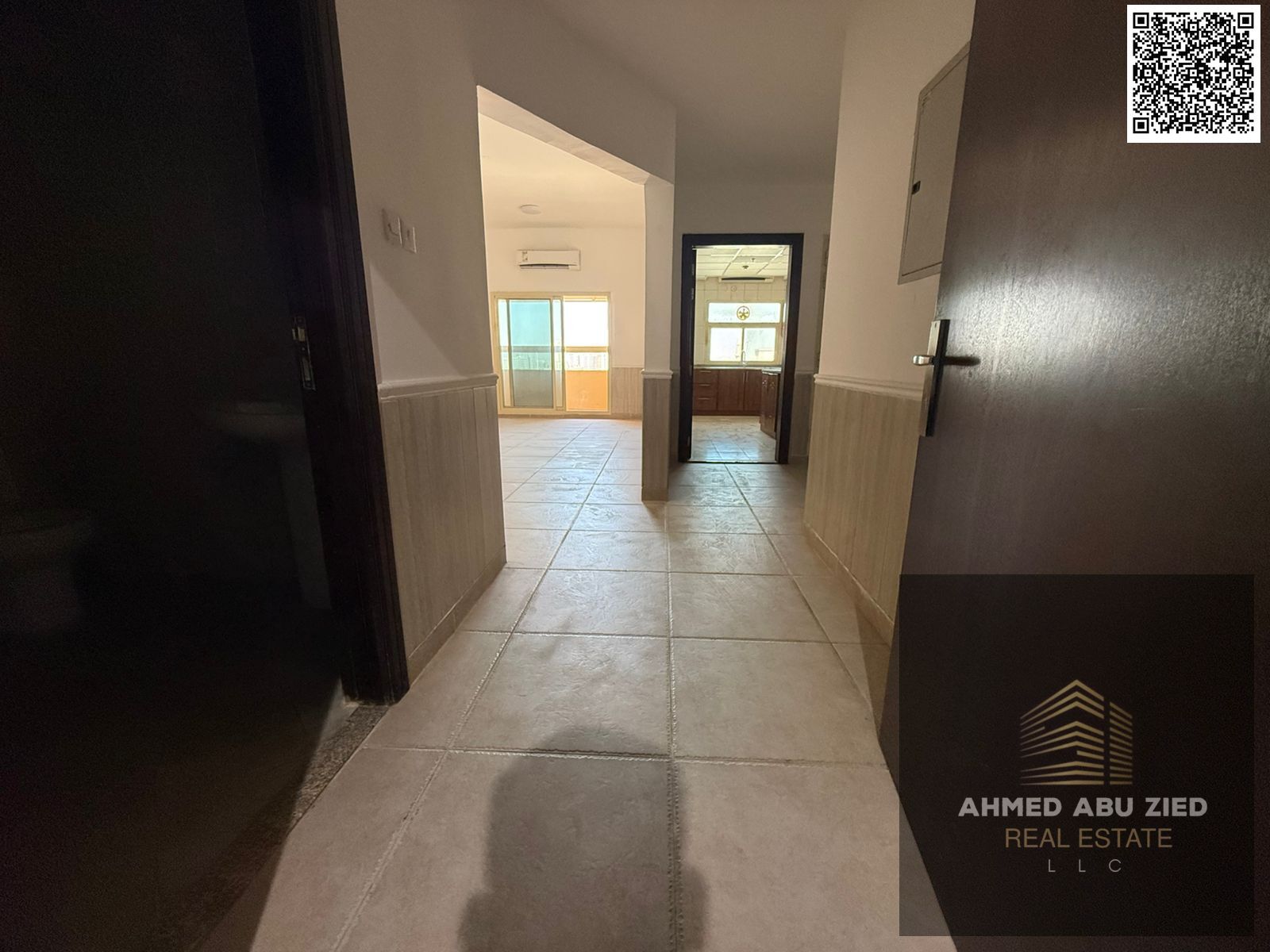 Largest 2BR master apartment in Al Rawda 2 for annual rent, split AC, 3 bathrooms, balcony with open view, built-in wardrobes.