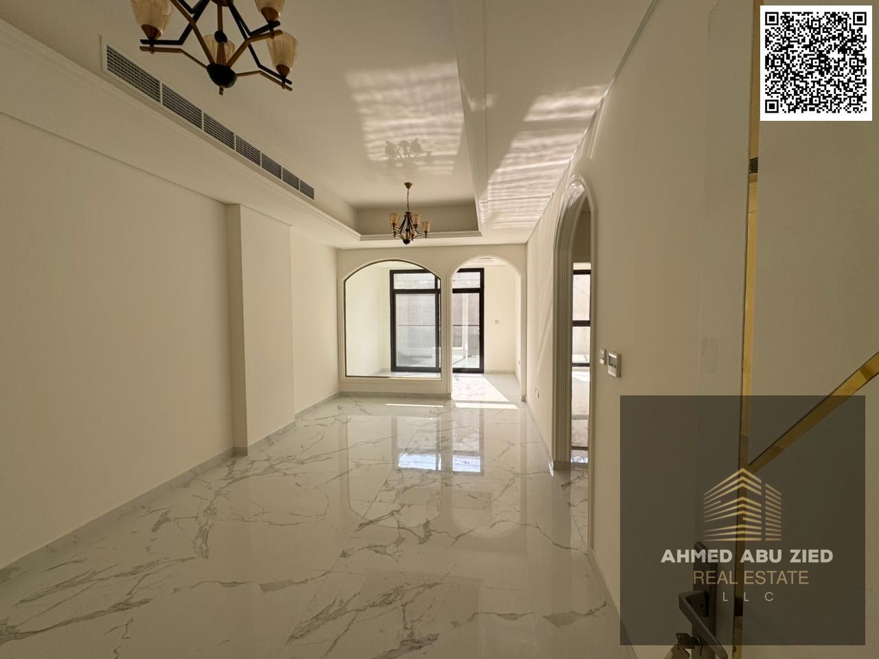 Luxury 1BR apartment, first tenant in Al Tallah for annual rent, built-in wardrobes, balcony, kitchen, private pool, 1 month free.