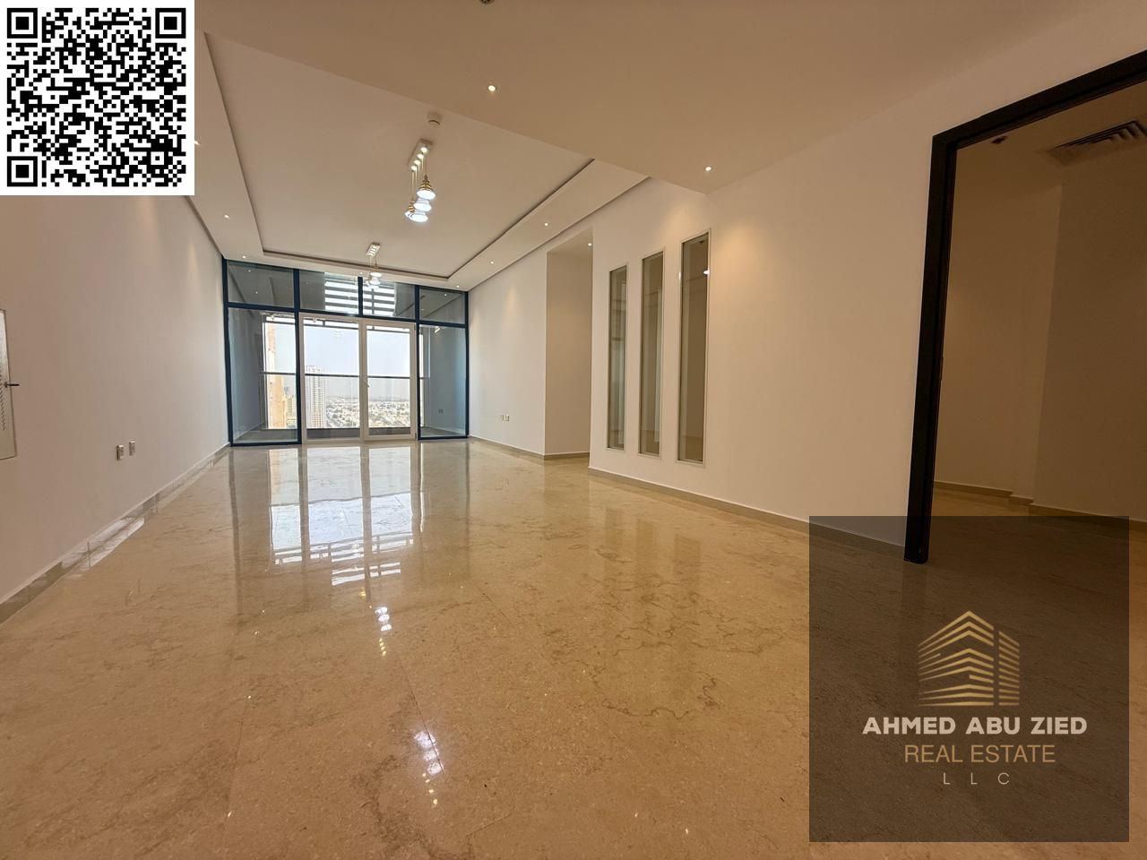 Private parking with the most luxurious and elegant two rooms with a maid's room, a large hall, and two bathrooms with super deluxe finishing and cent
