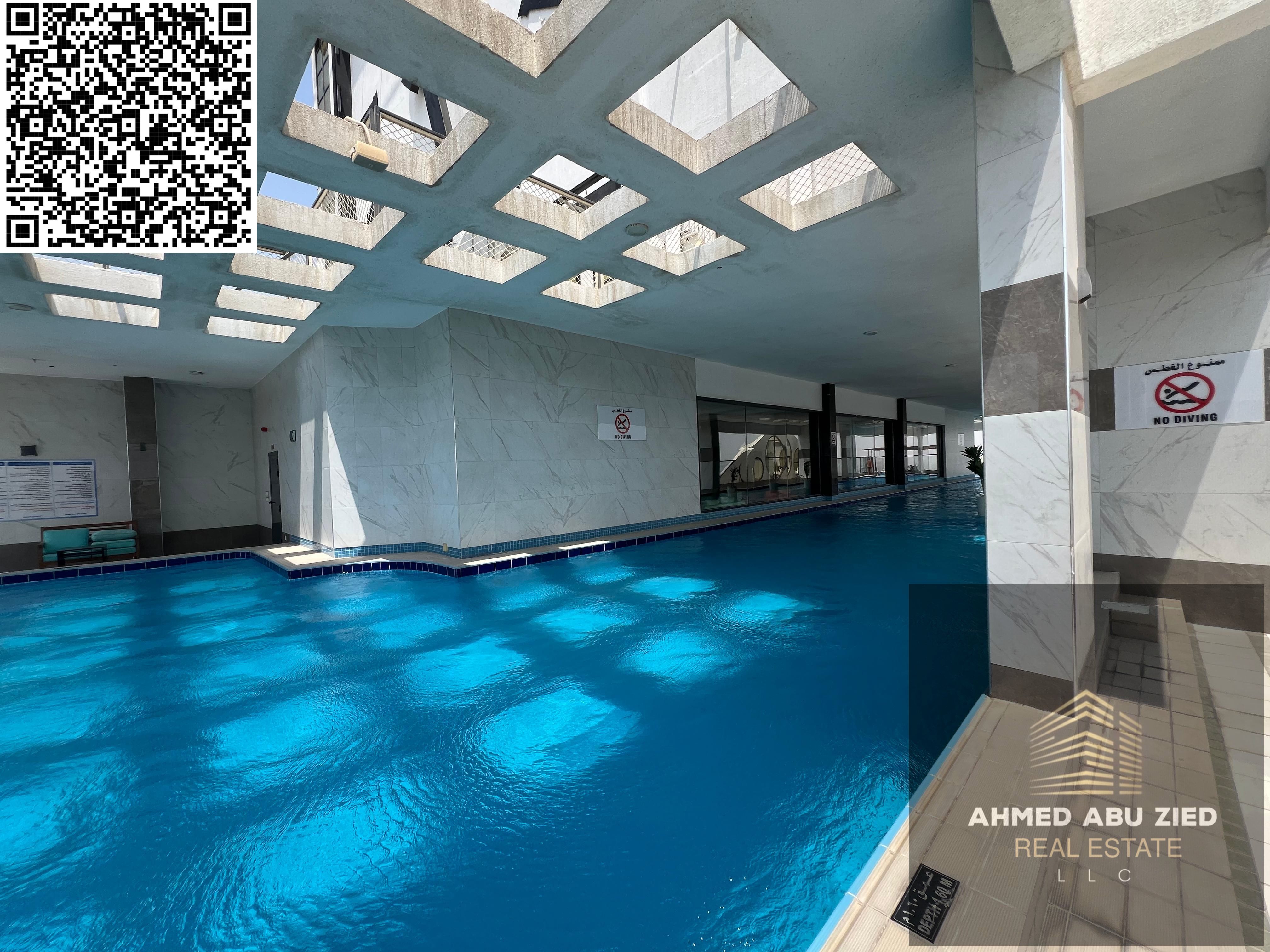 Gym | Swimming Pool | Aqua Park | Parking | Central Gas | Luxurious two-bedroom apartment for annual rent | Two master bedrooms | Three bathrooms | Sp