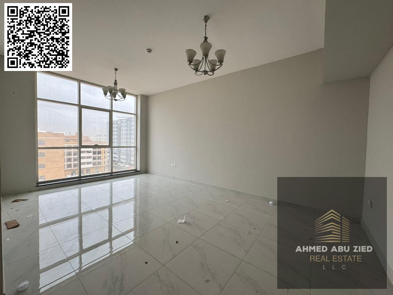 Elegant and beautiful two-bedroom apartment with a living room, two bathrooms, and a balcony with an open view. Super deluxe finishing, central air co