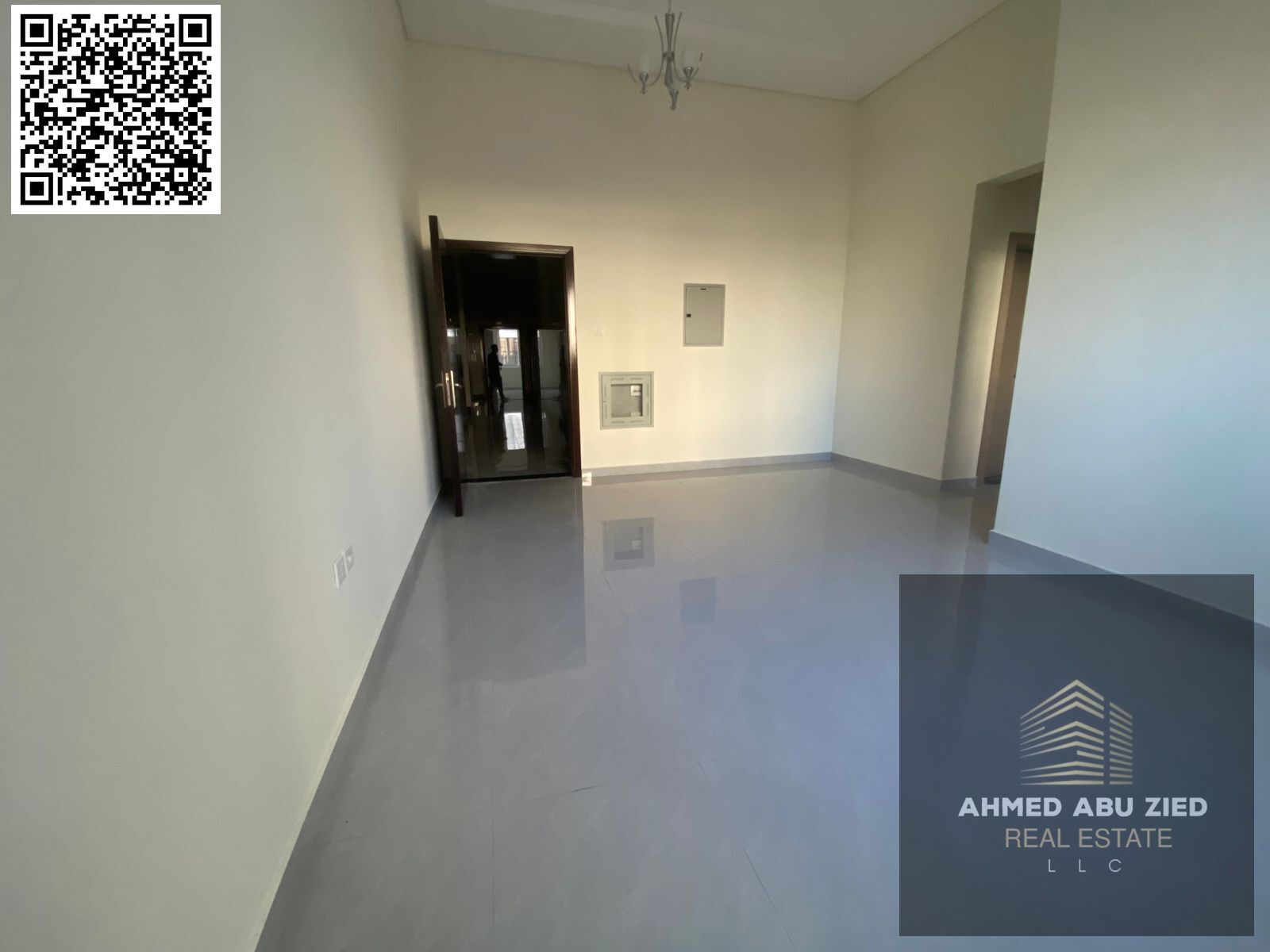For rent in Al Rawda 1, first occupancy, one bedroom, living room, two bathrooms, split AC. Price: AED 33,500 annually, payable in four installments,