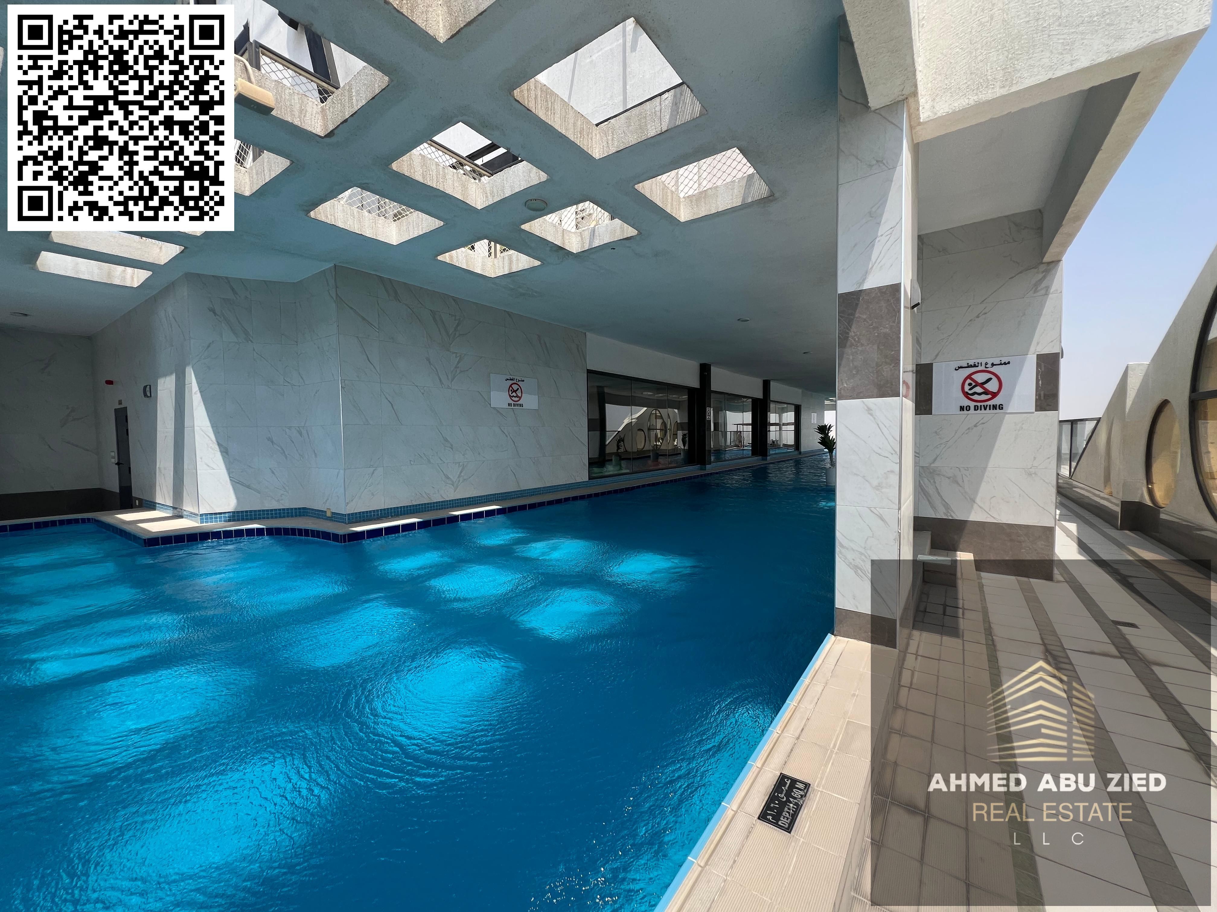 One month free | Kids area | Swimming pool | Gym | Free parking | Built-in wardrobes | Two bedrooms and a living room | Three bathrooms | Balcony with