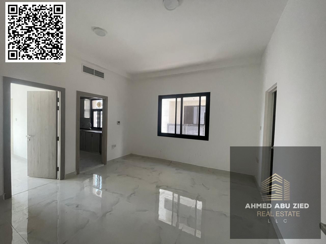 First occupancy, most luxurious and spacious one-bedroom apartment with a living room, two bathrooms, a balcony with an open view, central air conditi