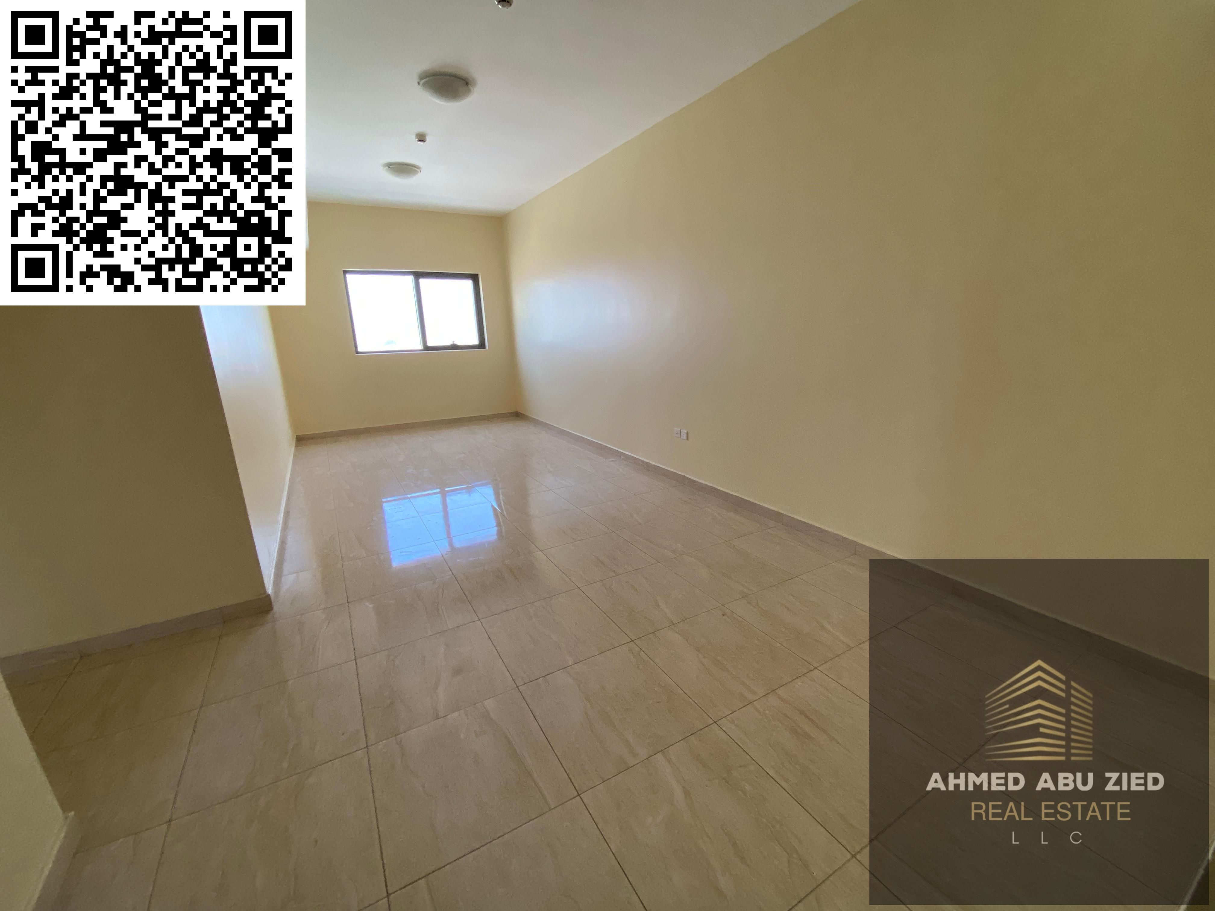 Three rooms and a hall for annual rent in Ajman in Al Jurf 3 area. It includes a storage room, three bathrooms, a large kitchen equipped with a modern