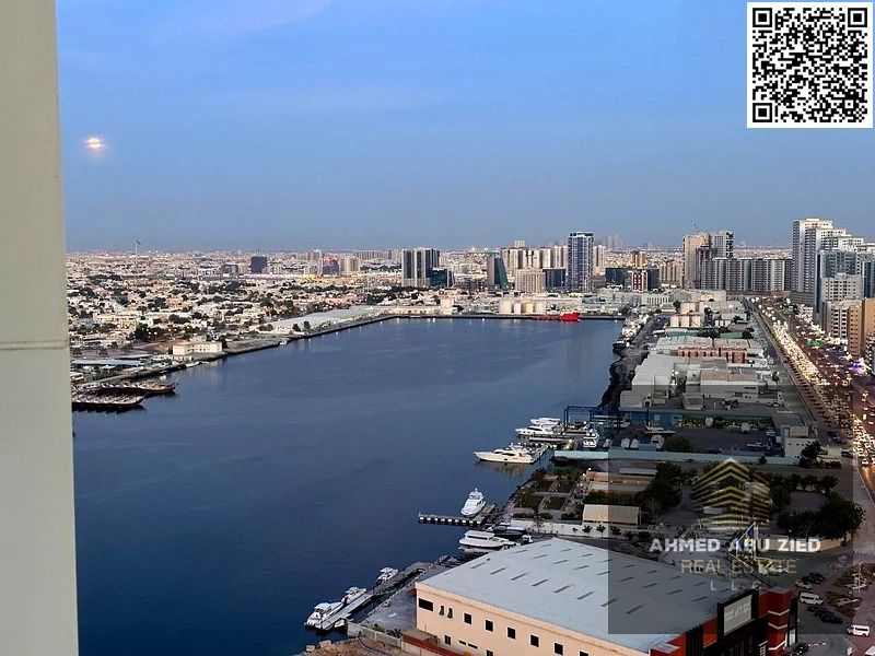 3-bedroom apartment with a living room for annual rent in Al Waha Towers 1, 3 bathrooms, 2 balconies, private parking, gym and swimming pool, high flo