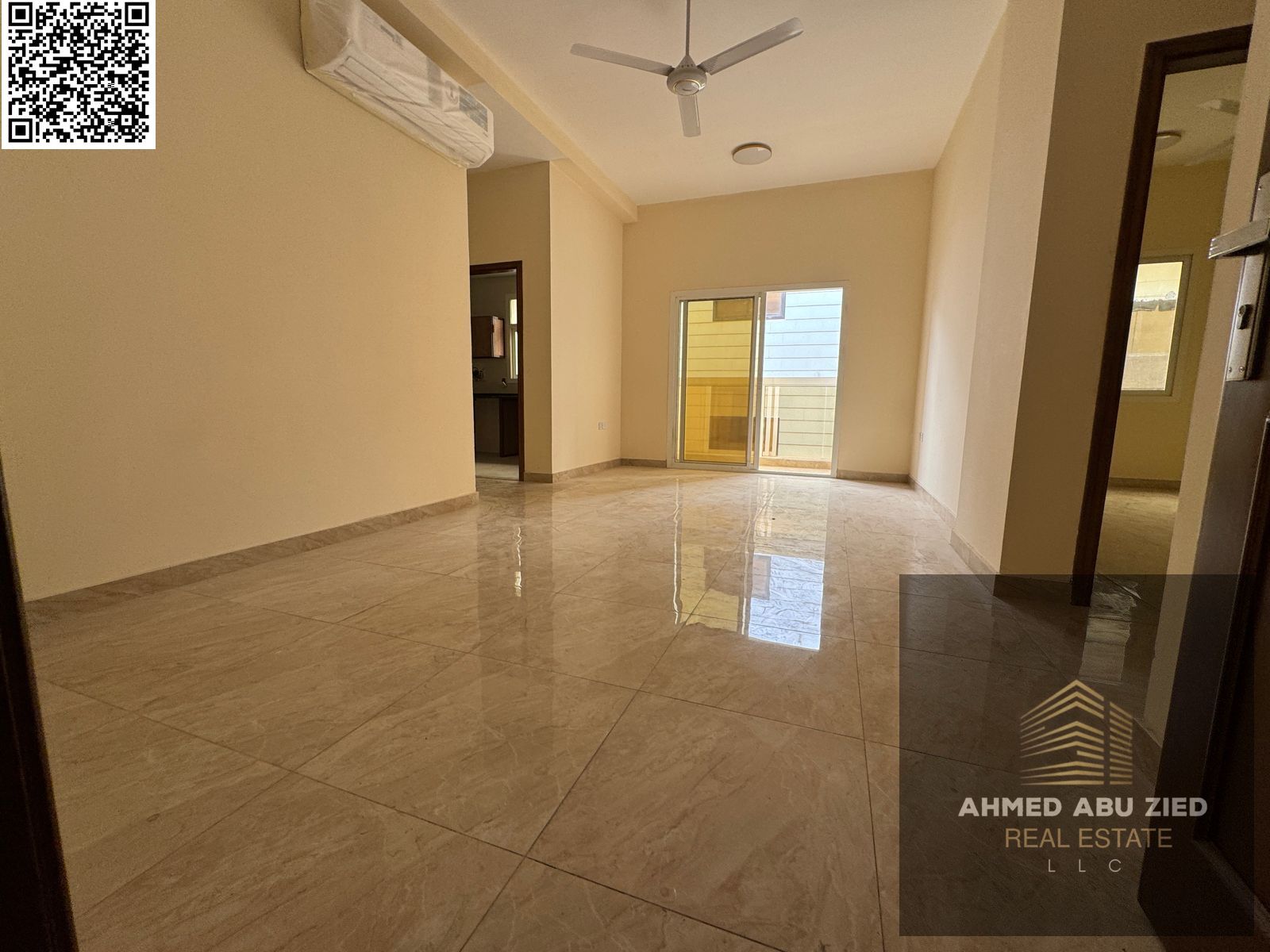 two-bedroom apartment with balcony and split AC in Al Jurf 3, Ajman, in a clean and quiet building with a prime location c