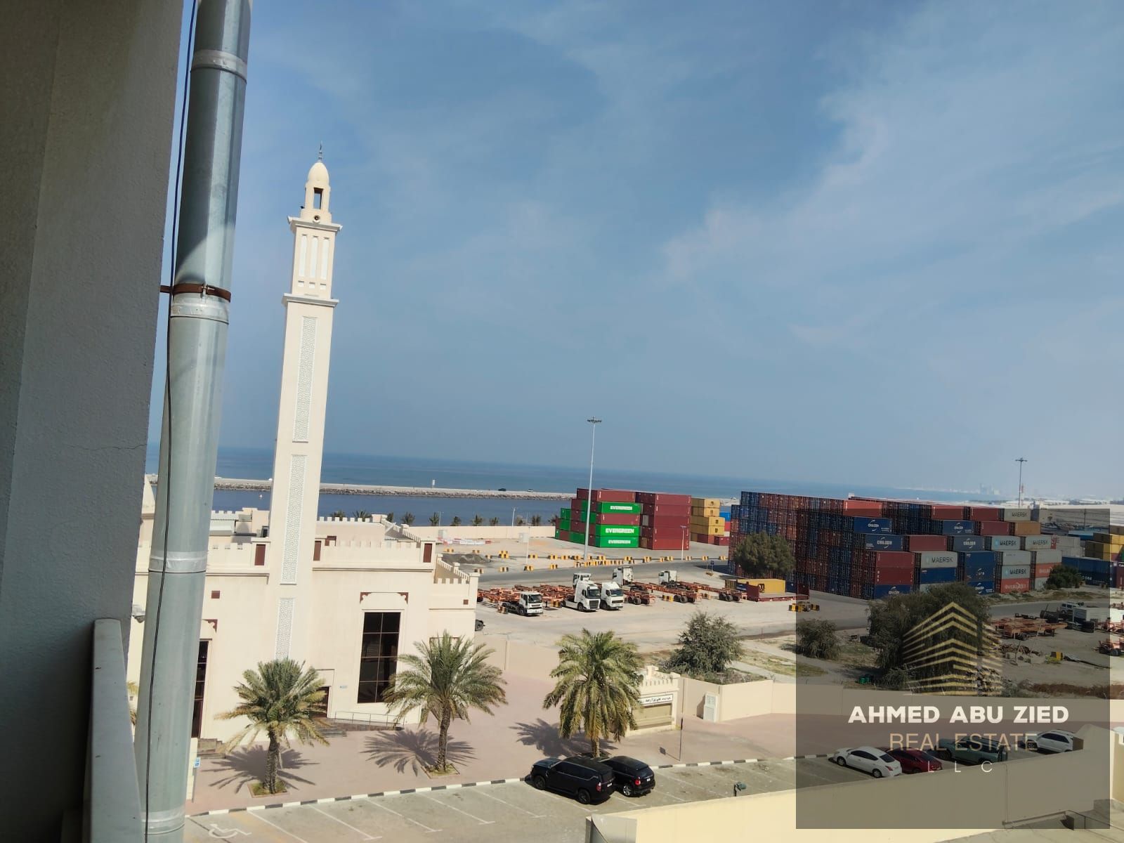 Two-bedroom apartment with a living room and a stunning sea view in Al Bustan, one bathroom, prime location close to amenities, suitable for Indian an