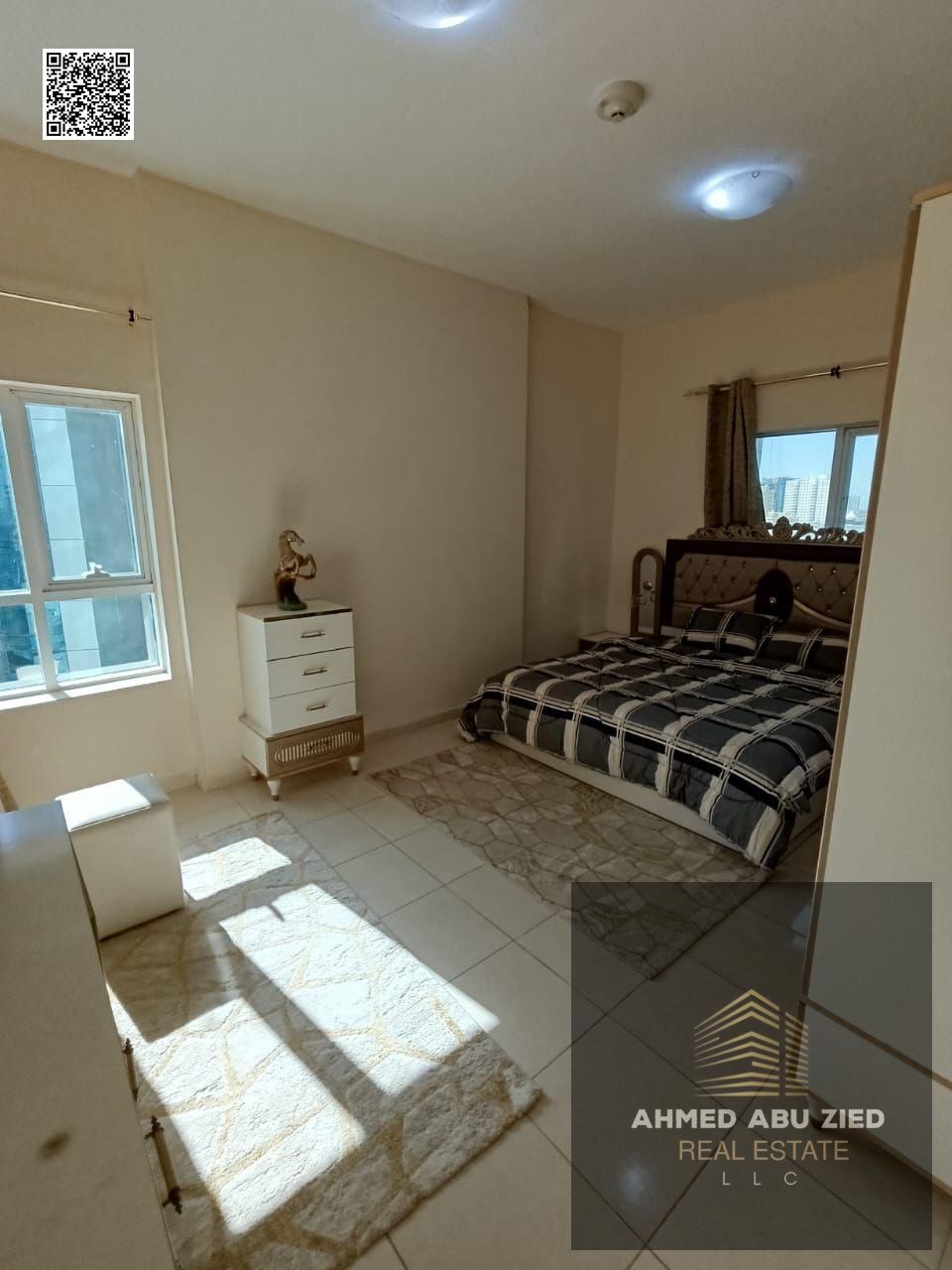 A fully furnished one-bedroom apartment with a great view in the Orient Towers - central air conditioning and private parking for only 37,000!