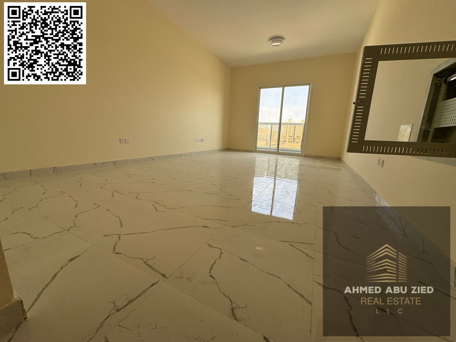 Luxury one-bedroom apartment, first occupancy in Al Jurf 3 | 2 bathrooms | Master bedroom | Balcony with open view | Maid's room | Central air condit