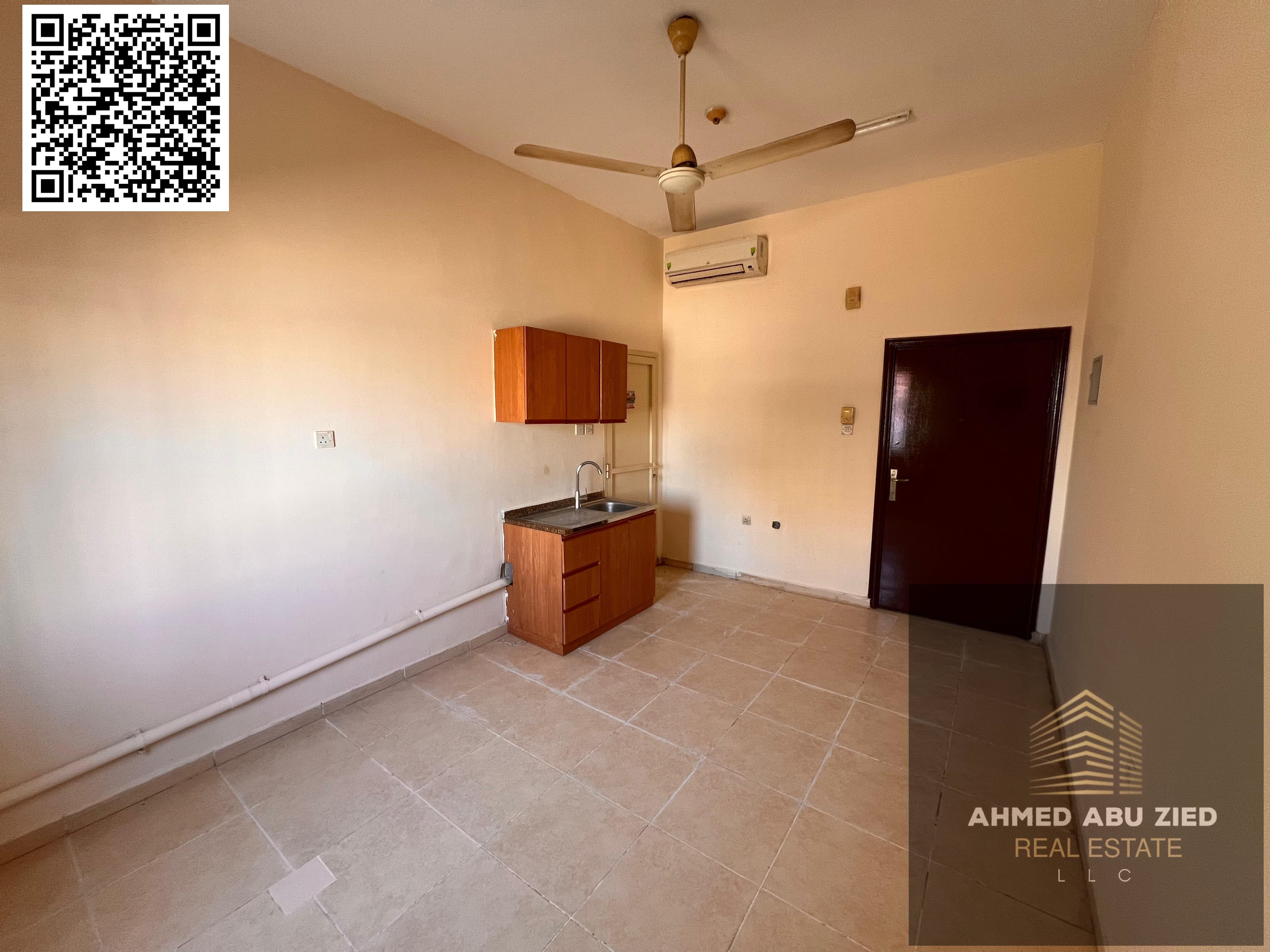 Cheapest studio apartment for annual rent in Al Muwaihat 3, Ajman | Split AC with ceiling fan | Strategic location near Dubai and Sharjah exit