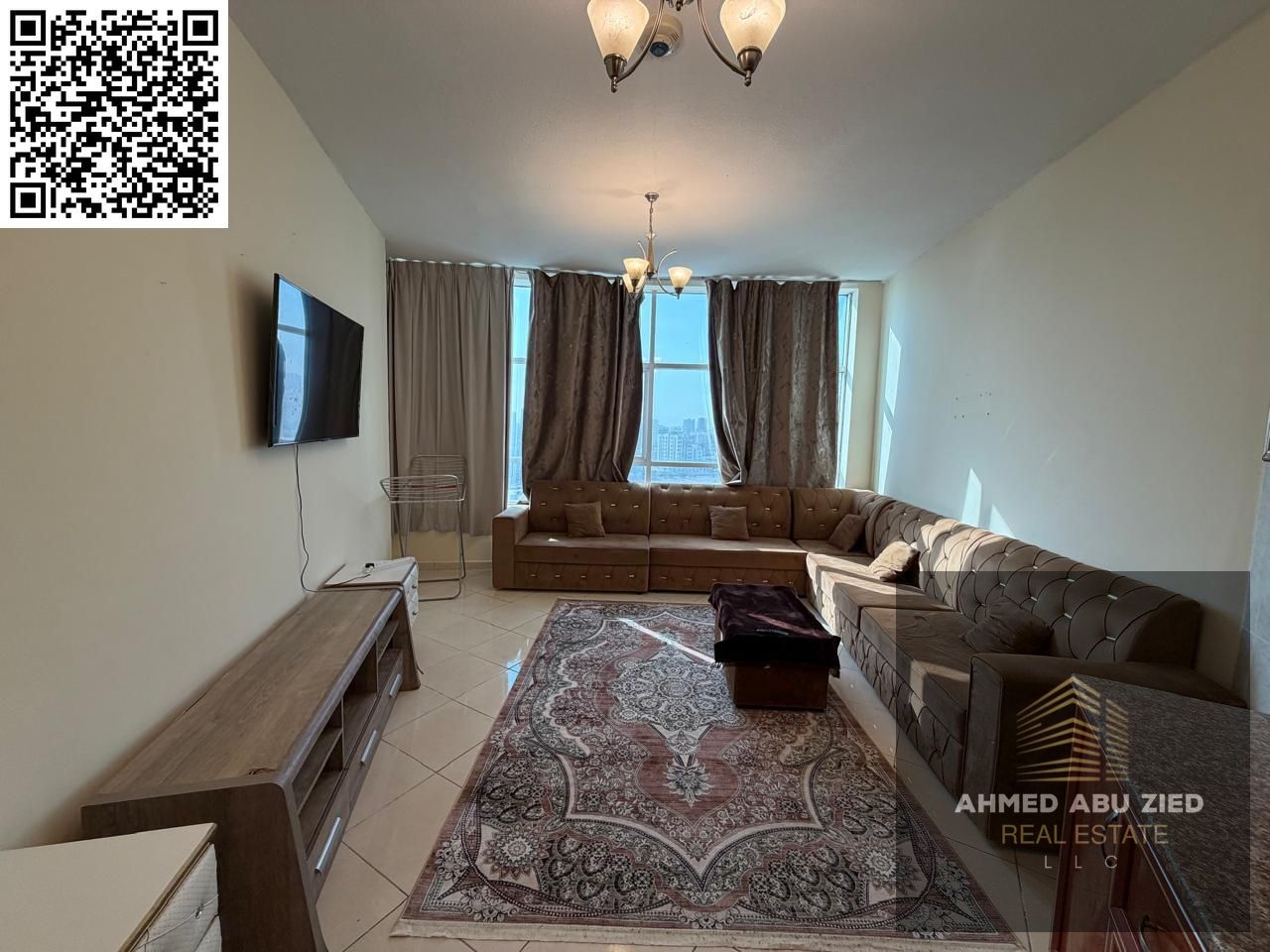 Luxury bedroom and living room in Al Rashidiya 1, Ajman | 2 bathrooms | Furnished with all appliances | Open view | Central air conditioning | Strateg