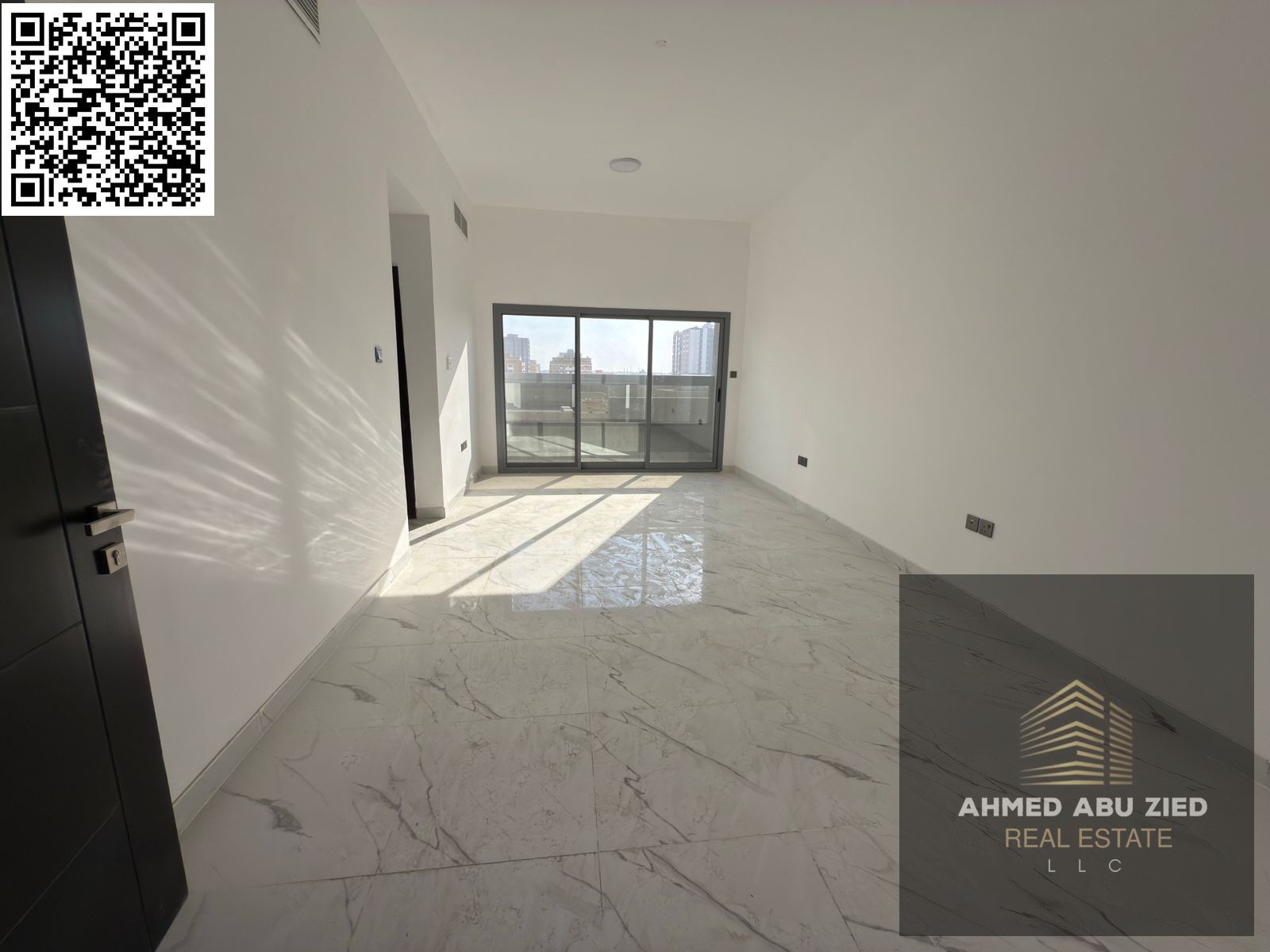 Luxury and spacious one-bedroom apartment, brand new, in Al Jurf 3, Ajman | First occupancy | 2 bathrooms | Balcony | Built-in wardrobes | Central air