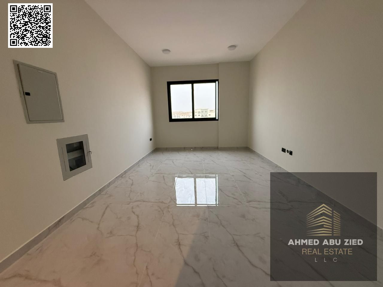 One-bedroom apartment with master living room for annual rent in Al Jurf 3 – brand new building, first occupancy, with balcony | 2 bathrooms