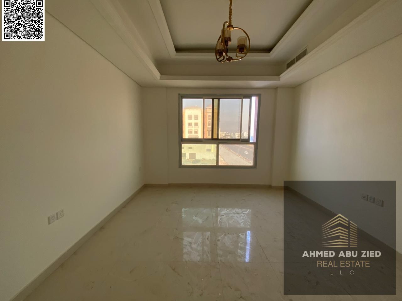 Brand new apartment, first occupancy, in Al Muwaihat 3, next to Al Shuwaifat School. It features 3 bedrooms (2 master bedrooms), a spacious living roo
