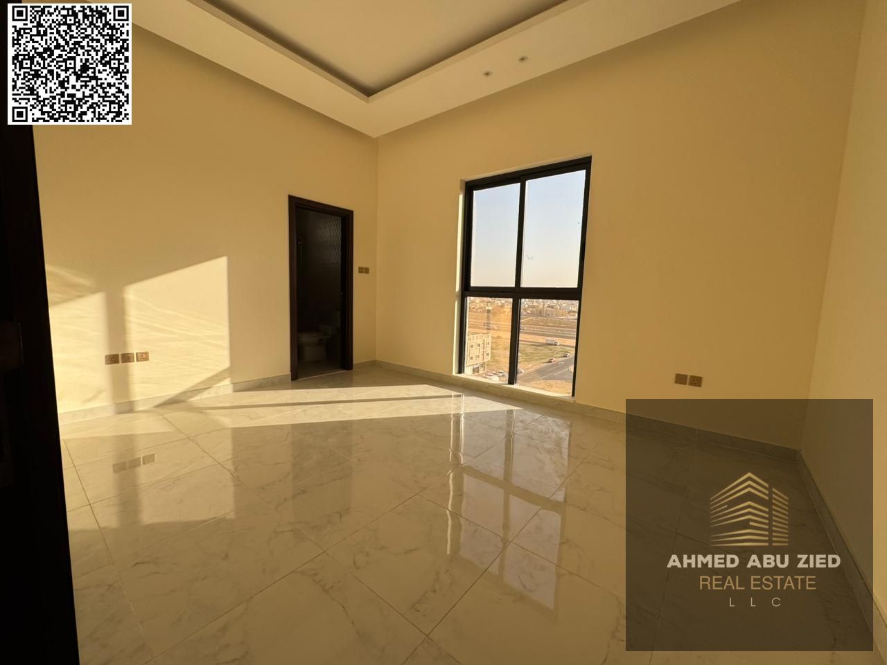 Stunning 2BR hall, first tenant, 3 baths, Al Jurf 3 near China Mall & MBZ Rd, luxury modern finishes.