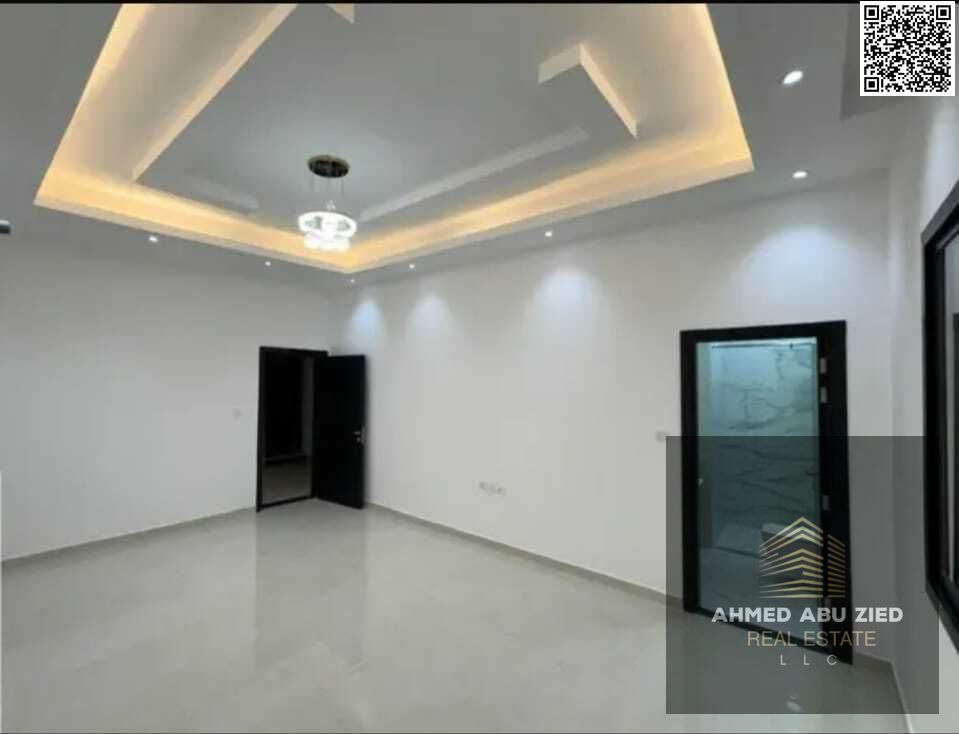 Luxury villa with 4 master bedrooms, a large living room and majlis, a modern kitchen, 5 bathrooms, a maid's room, a storage room, central air conditi