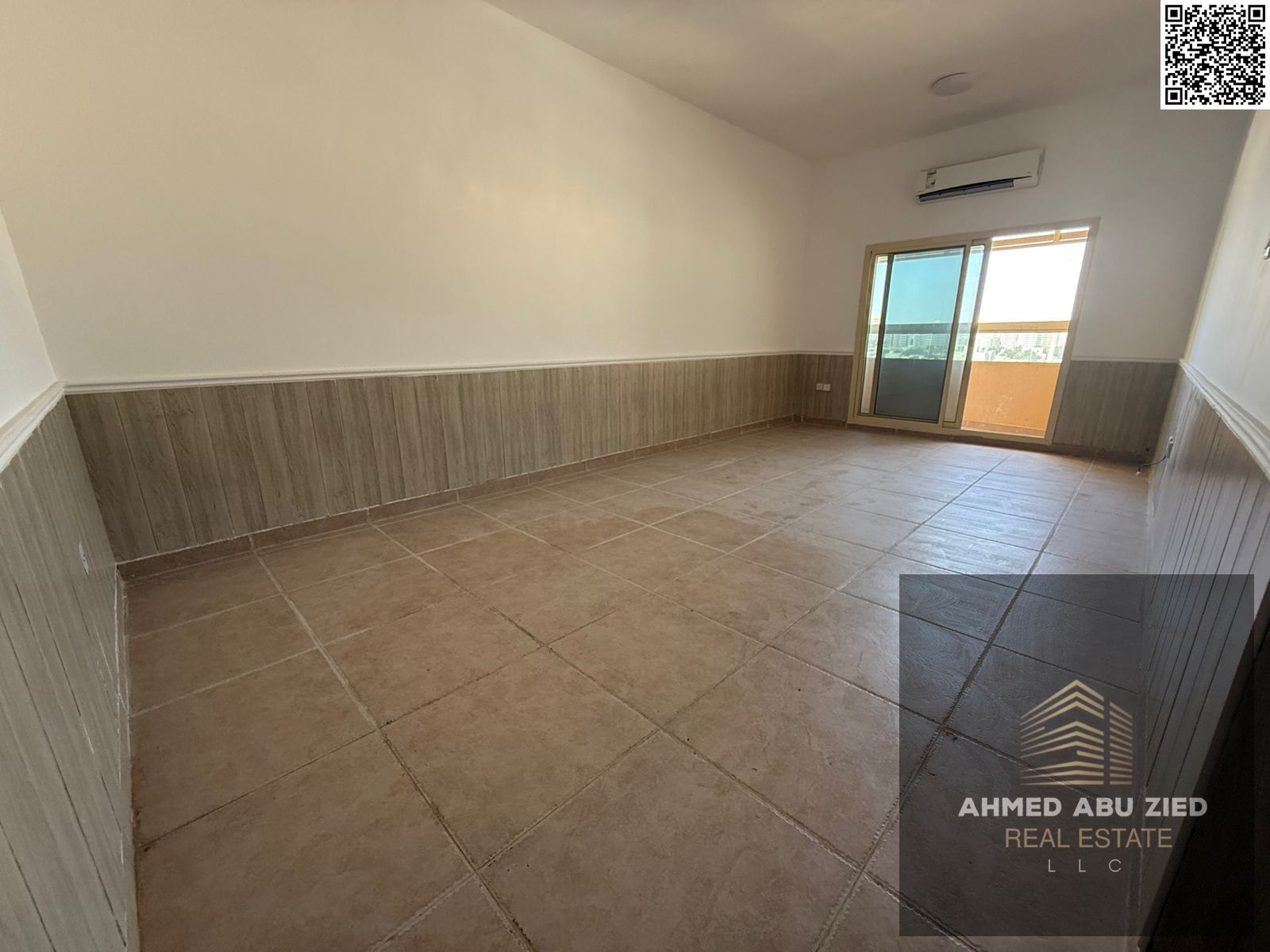 Luxurious and elegant two master bedrooms, large living room, spacious kitchen, balcony with open view, split air conditioning, built-in wardrobes, th