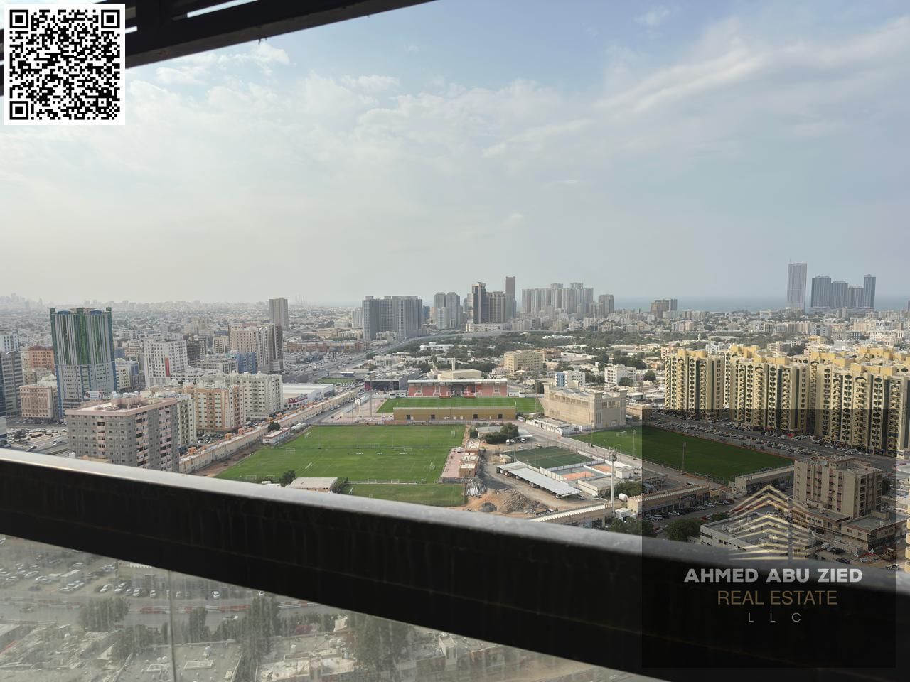 Luxurious and elegant apartment for rent in Ajman, Al Rashidiya. One bedroom, living room, two bathrooms, two balconies, equipped with a gym, swimming