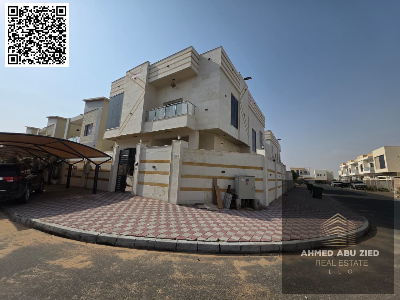 Villa for rent in Al Yasmin, 4000 sq ft, 5 bedrooms, spacious and practical design, quiet location close to services and main roads, rent 120,000 dirh