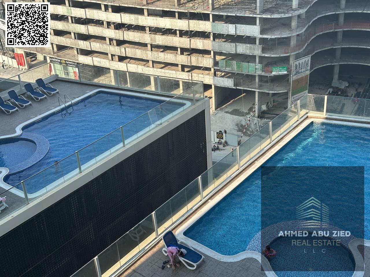 The finest and most luxurious two-bedroom apartment with a living room, furnished annually in Al Waha Towers, Al Mina Street, 3 balconies, 2 bathrooms
