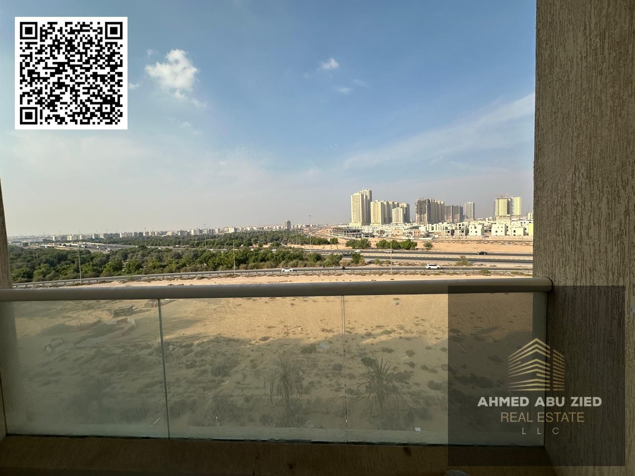 Two rooms and a hall for annual rent in Ajman, Princess Village, direct exit to Mohammed Bin Zayed, 2 bathrooms, balcony with open view, 45,000, 4 ins