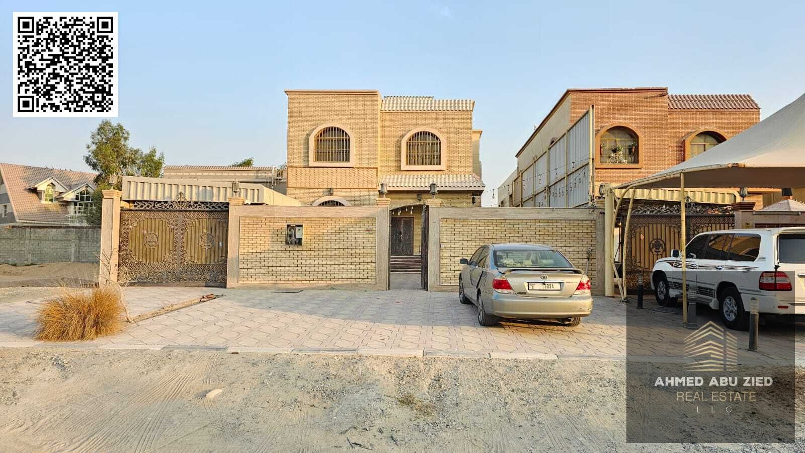 Luxurious and elegant villa for rent in Ajman - Al Muwaihat 2, 5 master bedrooms, majlis and lounge, equipped kitchen, spacious yard, quiet location a