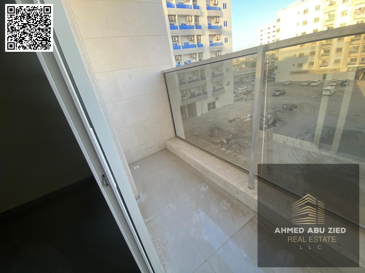 Two rooms and a hall for rent in Al Rawda 1, first occupant, 3 bathrooms, split air conditioning, balcony with open view, close to Sheikh Ammar Street