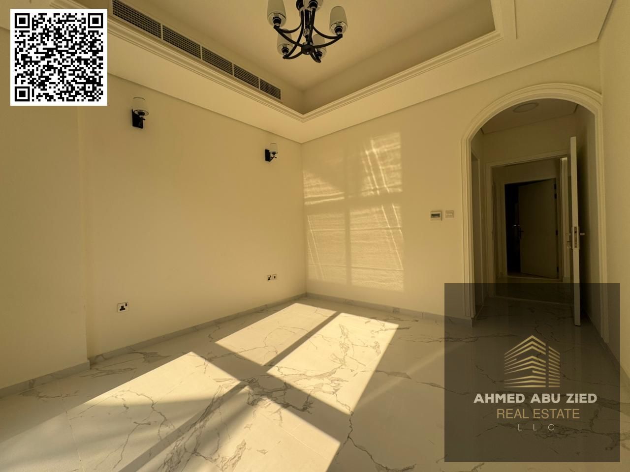 The finest and most luxurious one-bedroom apartment, first occupancy, in Al Muwaihat, directly on Mohammed Bin Zayed Street, with a majlis and swimmin