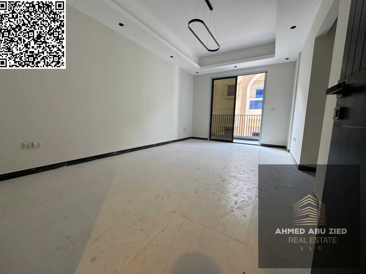 New building, one bedroom and living room with two bathrooms, first occupancy, equipped kitchen and balcony available in Al Jurf 3, near the Chinese M