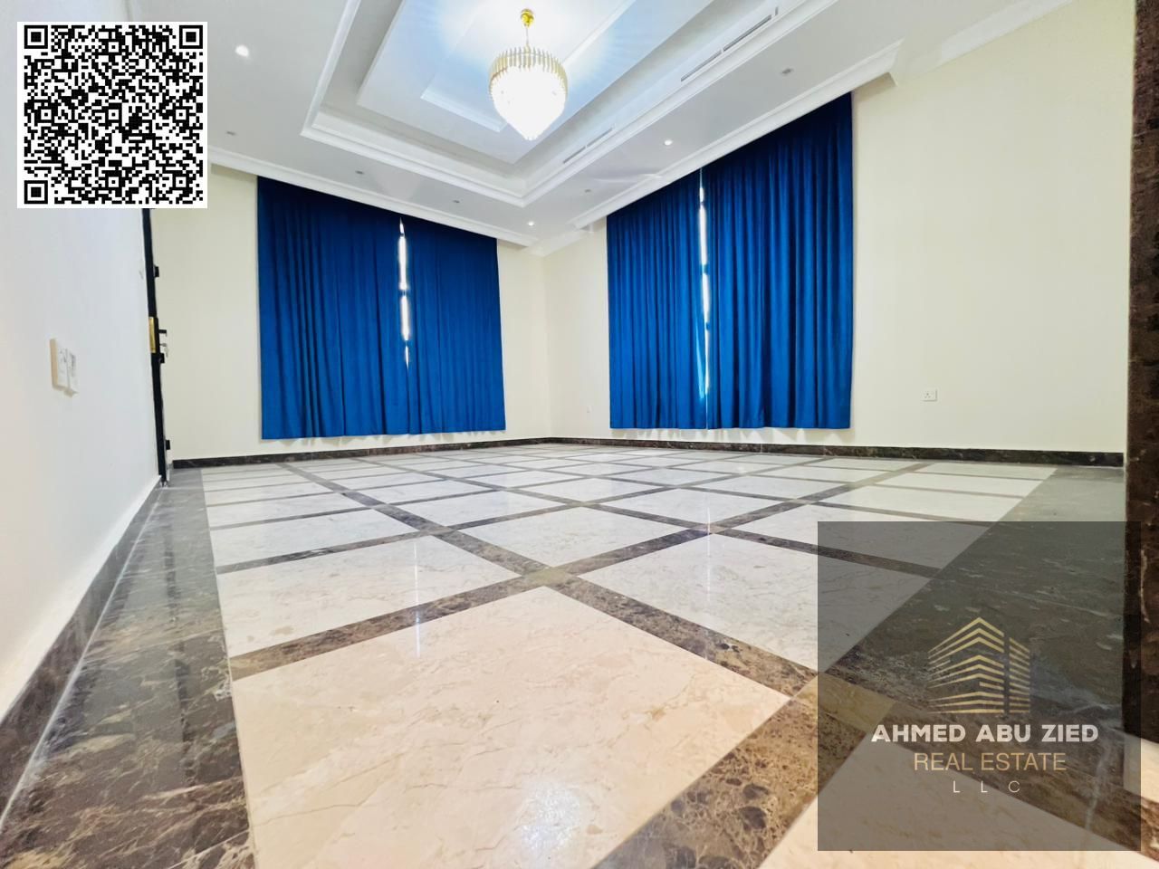 For annual rent in Ajman, a brand new, never-before-occupied villa consisting of a ground floor, first floor, and roof, featuring 6 master bedrooms