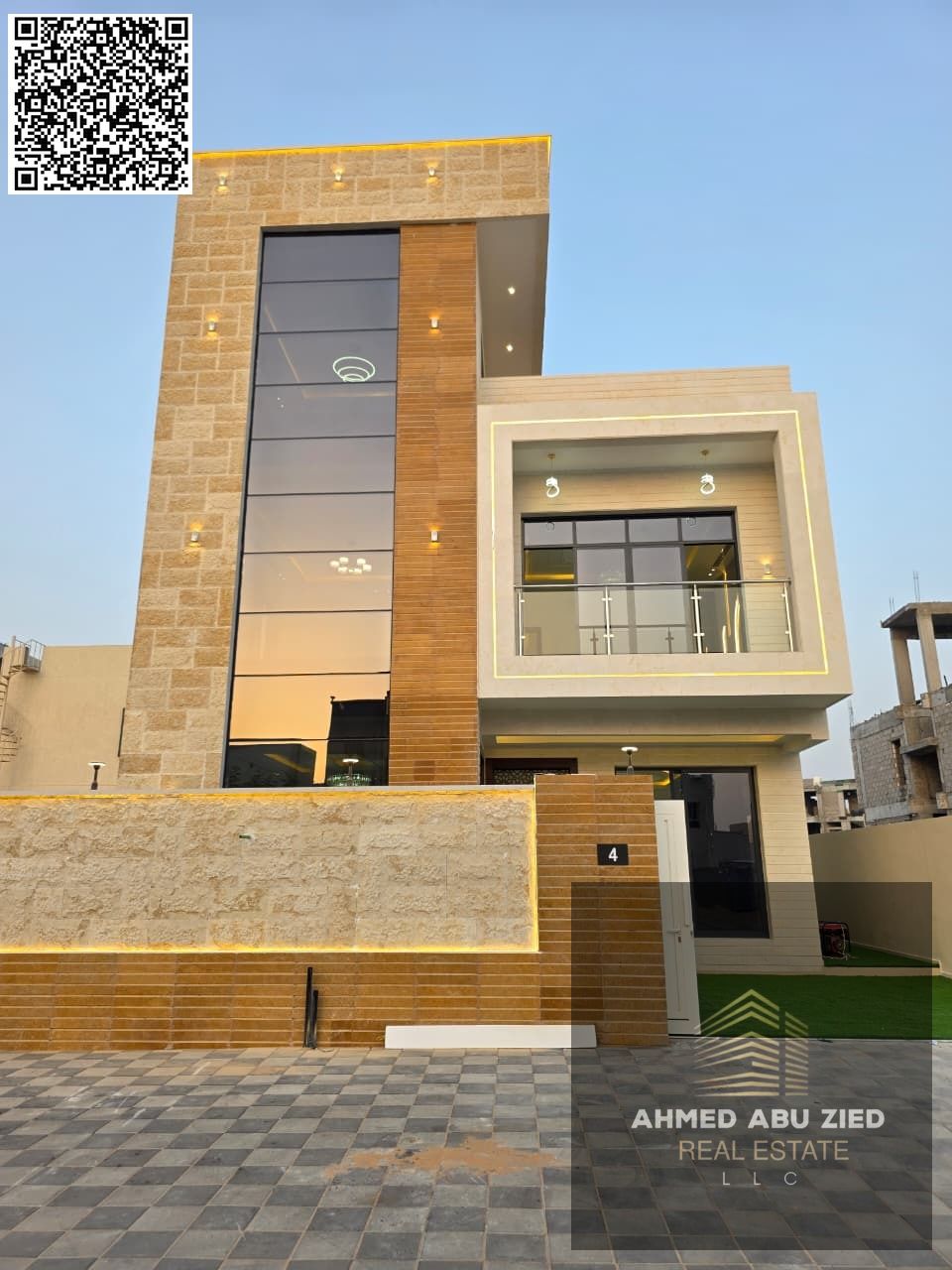 For annual rent in Ajman, a brand new, never-before-occupied villa with a swimming pool. This spacious 4,000 sq ft villa in the Al Yasmeen area featur