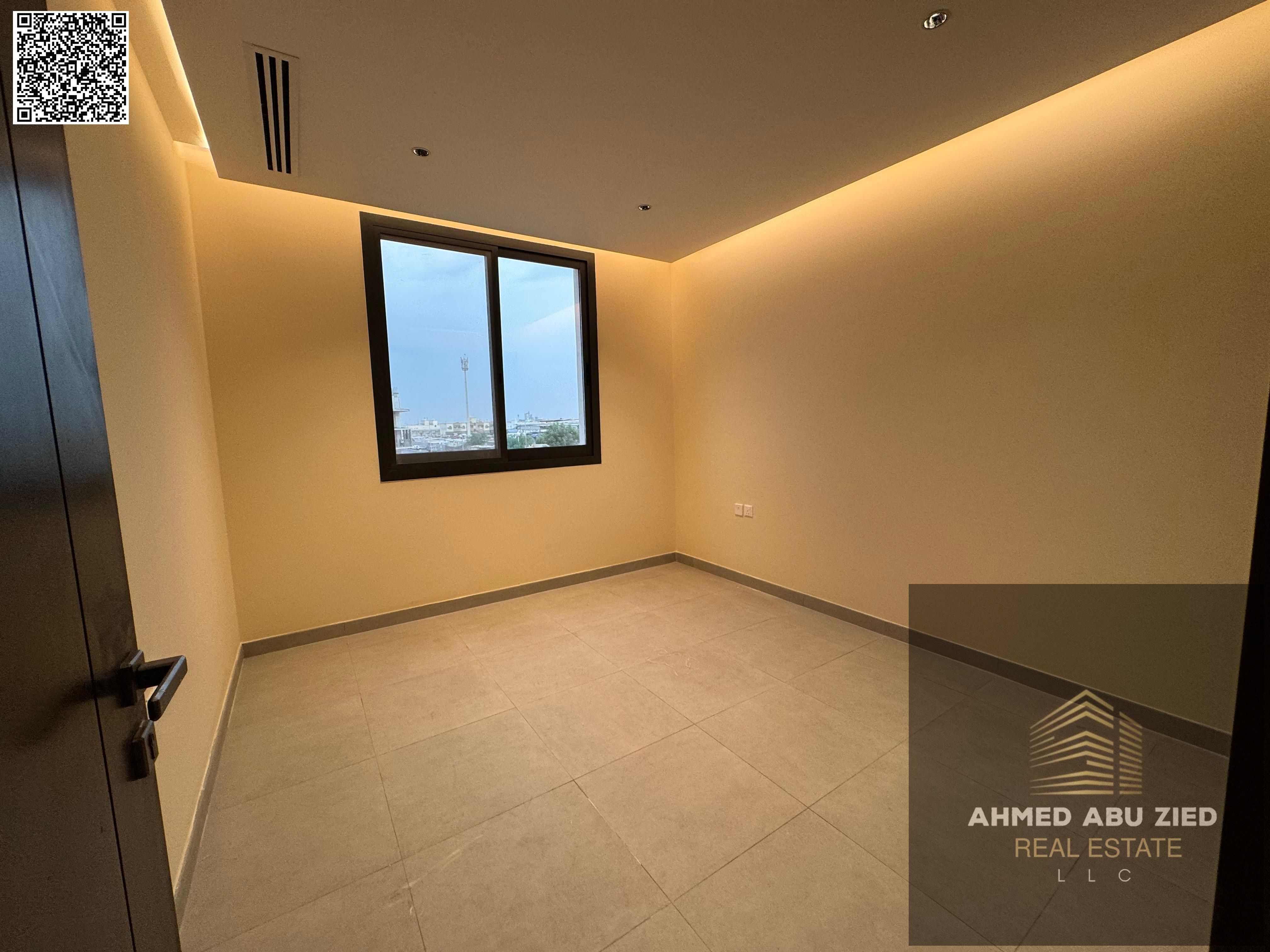 2BR + hall, brand-new in Al Jurf, elegant finish. 1 month free, 4/6 payments, built-in wardrobes, balcony, central AC, prime location.