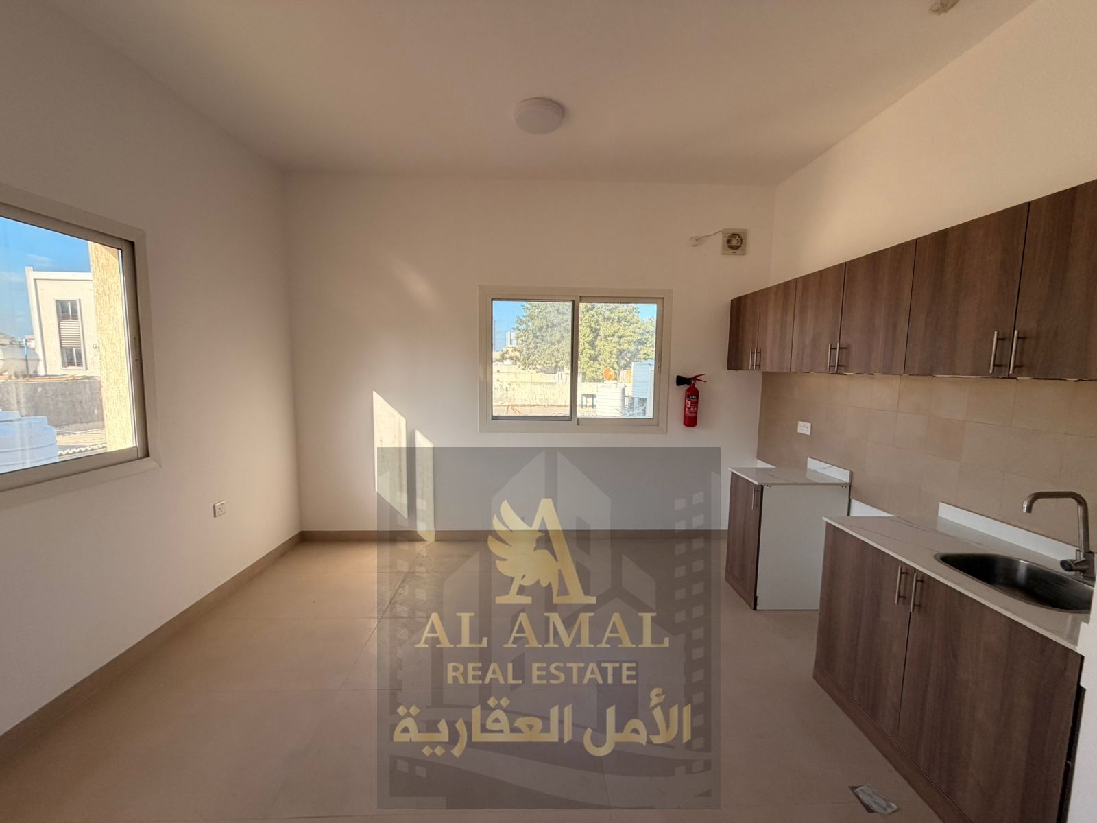 Studio apartment for annual rent First occupancy Balcony Al-Aliya area Price: 22,000 Deposit: 2,000 cash 4 or 6 installments