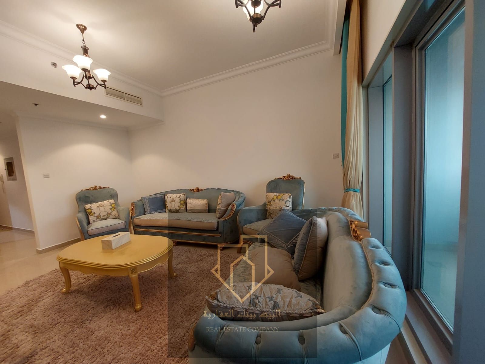 • One bedroom and a spacious living room • Located in Concord Tower • Large area • Fully furnished • 2 bathrooms • Balcony • Access to gym • Swimming