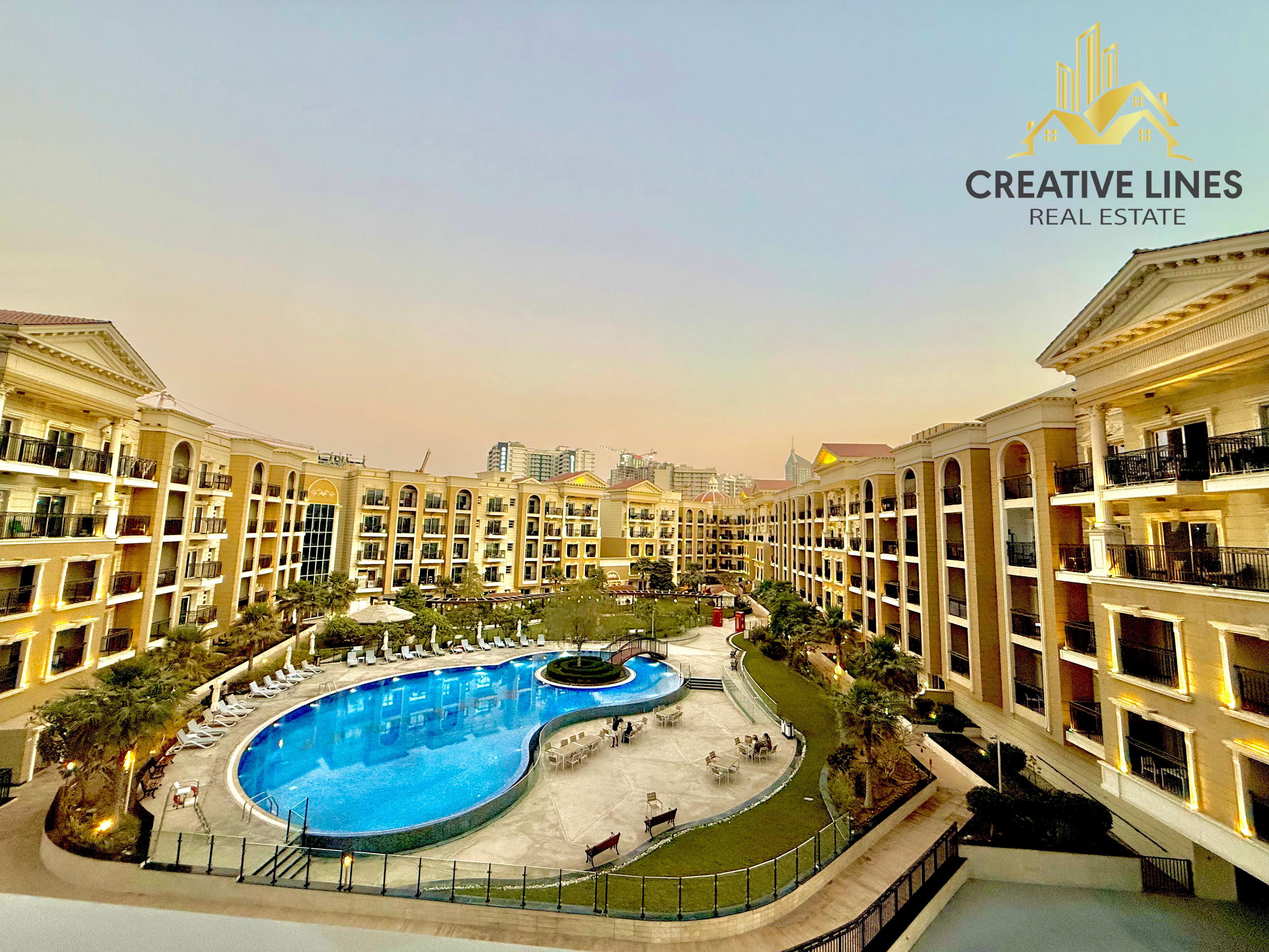 Bright & airy 2bedroom // Pool view // Semi open kitchen// Maids +lundry room //