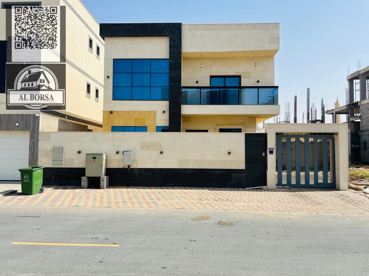 Villa for sale in Al Zahia, Ajman | 5 master bedrooms + living room, majlis, and maid's room | Includes water, electricity, and air conditioning