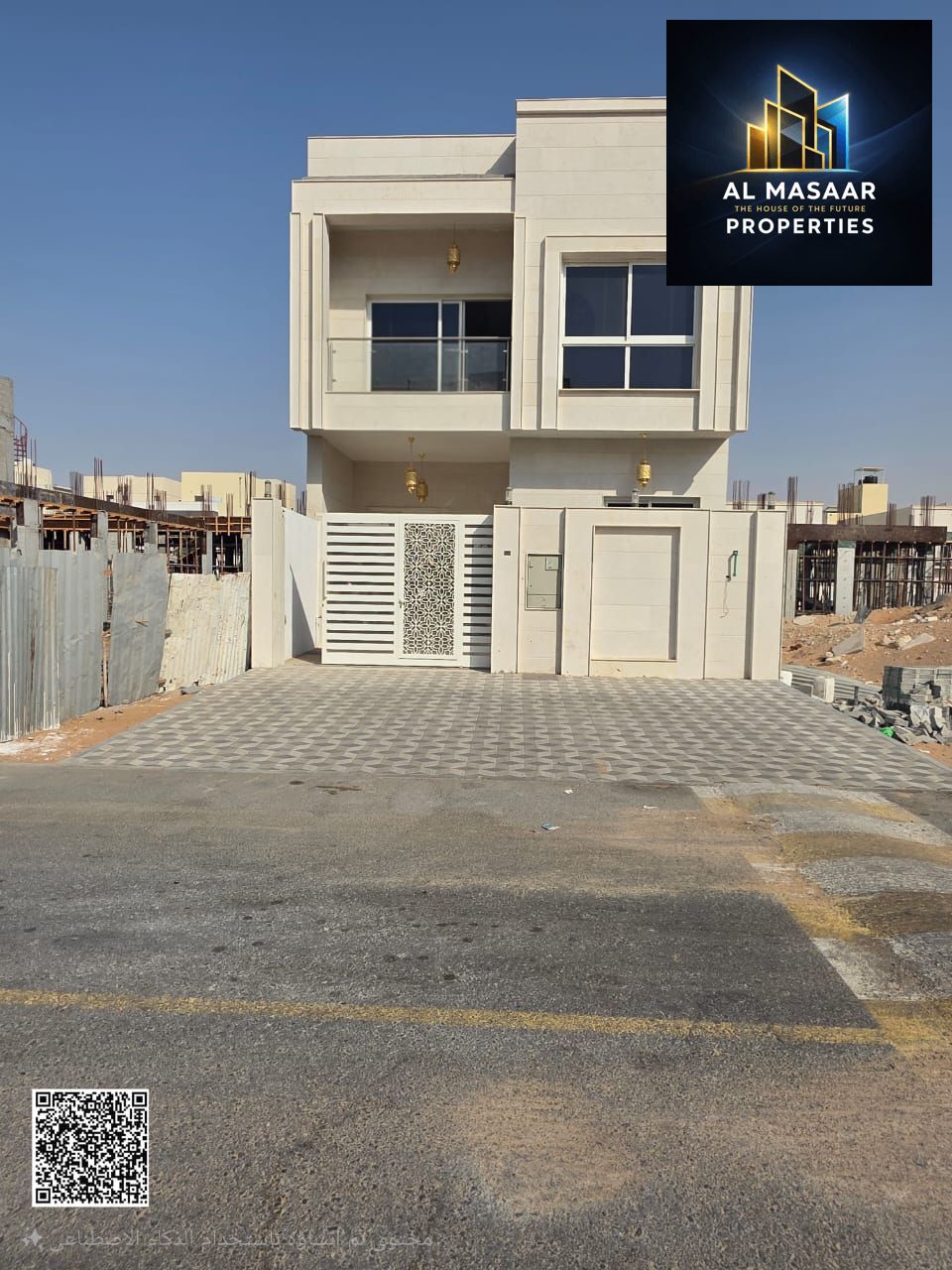 Own a 4-bedroom master villa at the lowest price in Ajman - two floors - directly opposite a mosque - freehold ownership