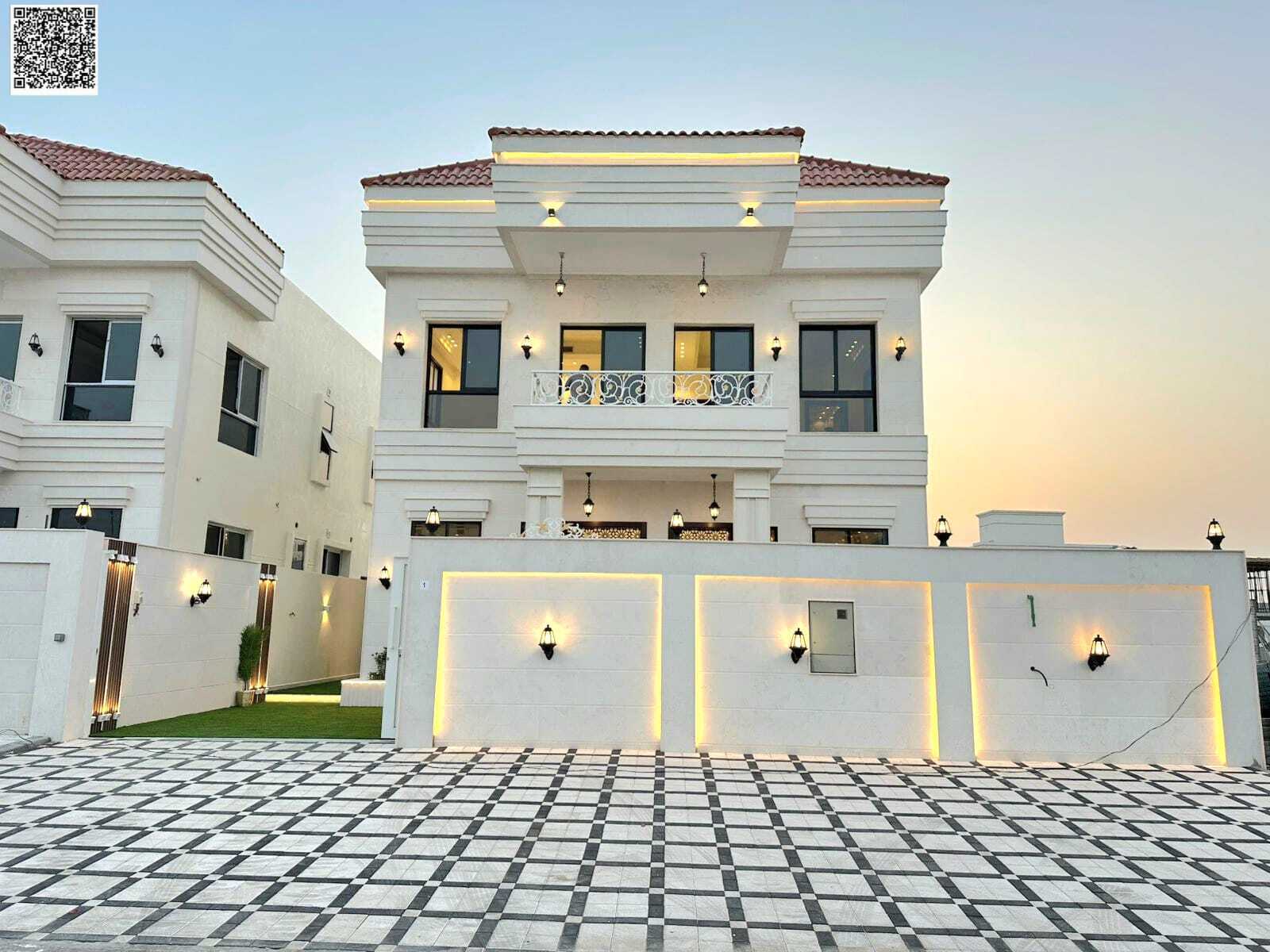 A villa at a price including registration and ownership fees on the main street, ready for occupancy in the most prestigious areas of Ajman, freehold