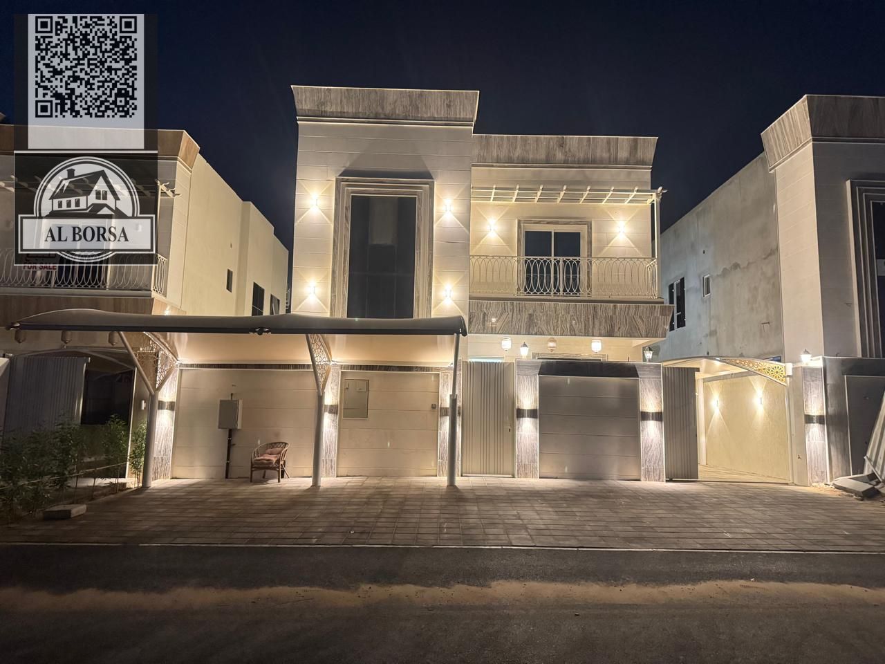 Villa for sale in Al Zahia | 5 master bedrooms + living room, majlis, and maid's room | Includes electricity, water, and air conditioning