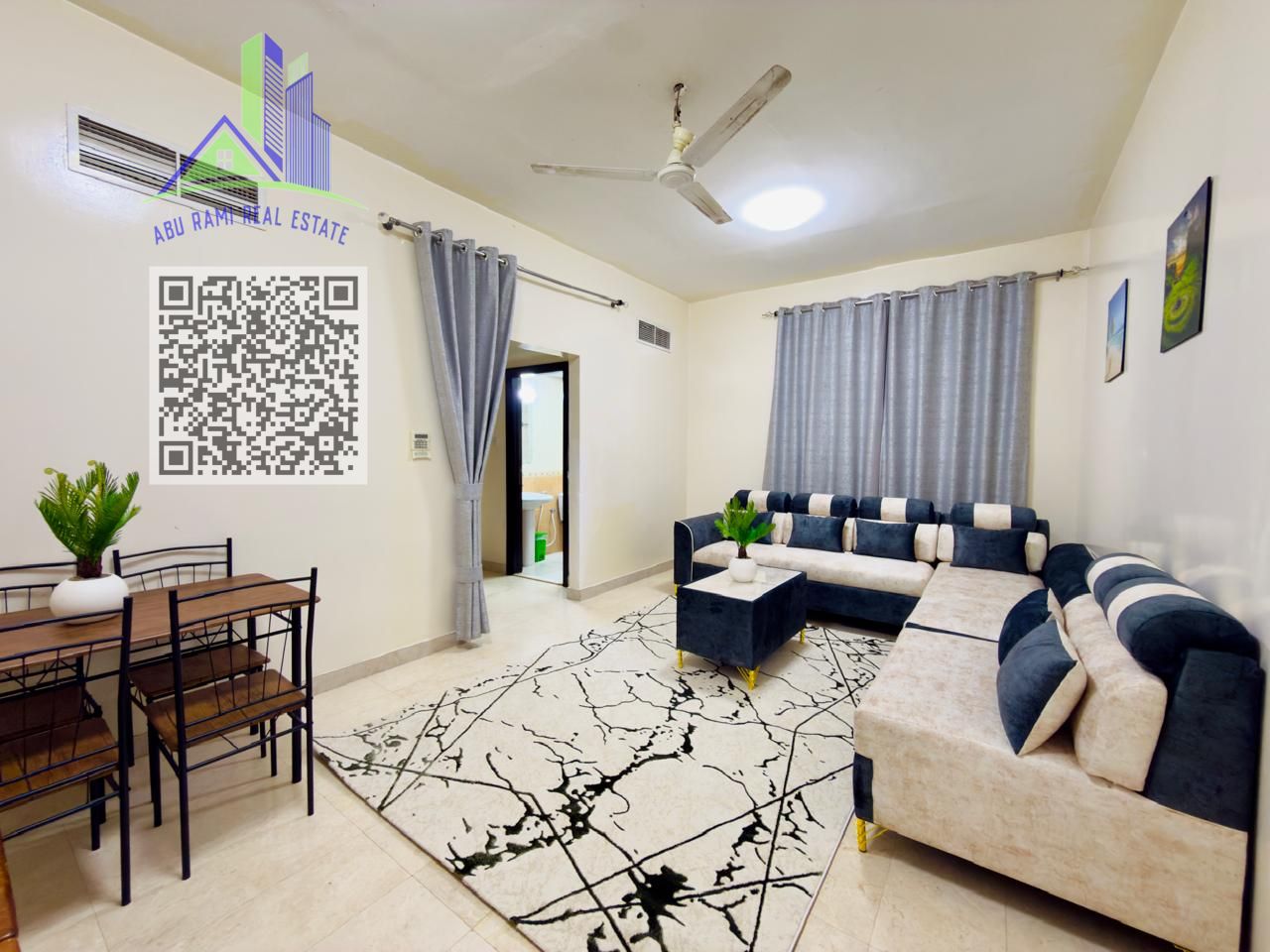 Available now, a room and a hall for rent for a month, new furniture, new construction, only 4000, including bills