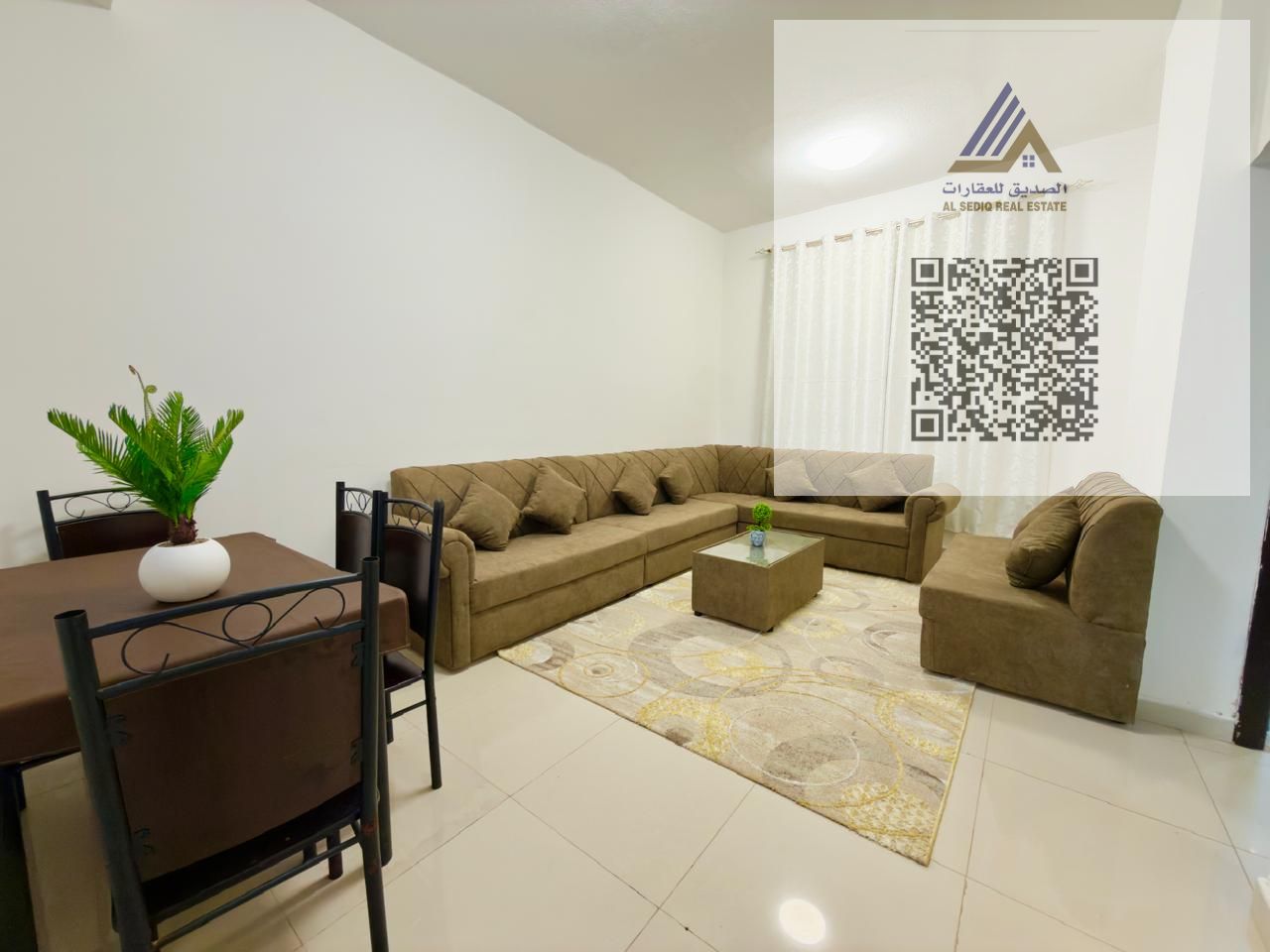 Furnished apartment for rent in Ajman, Al Nuaimiya area, behind Thumbay Hospital.