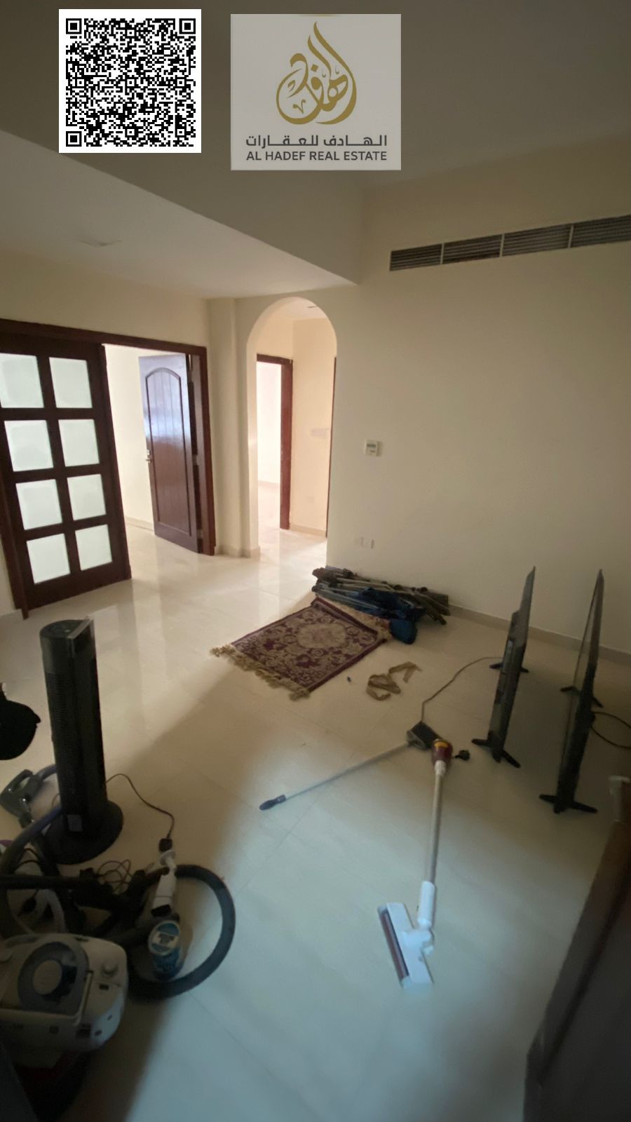 A separate one-bedroom apartment with a living room and bathroom, and a hallway. Also available: a two-bedroom apartment with a living room, located d
