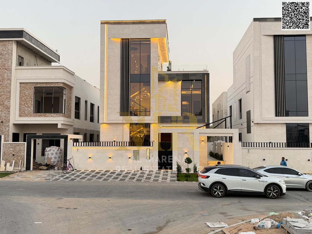 Luxury villa for sale in Al Yasmin – 5 bedrooms | Two floors and a roof | Majlis and two living rooms | Spacious area