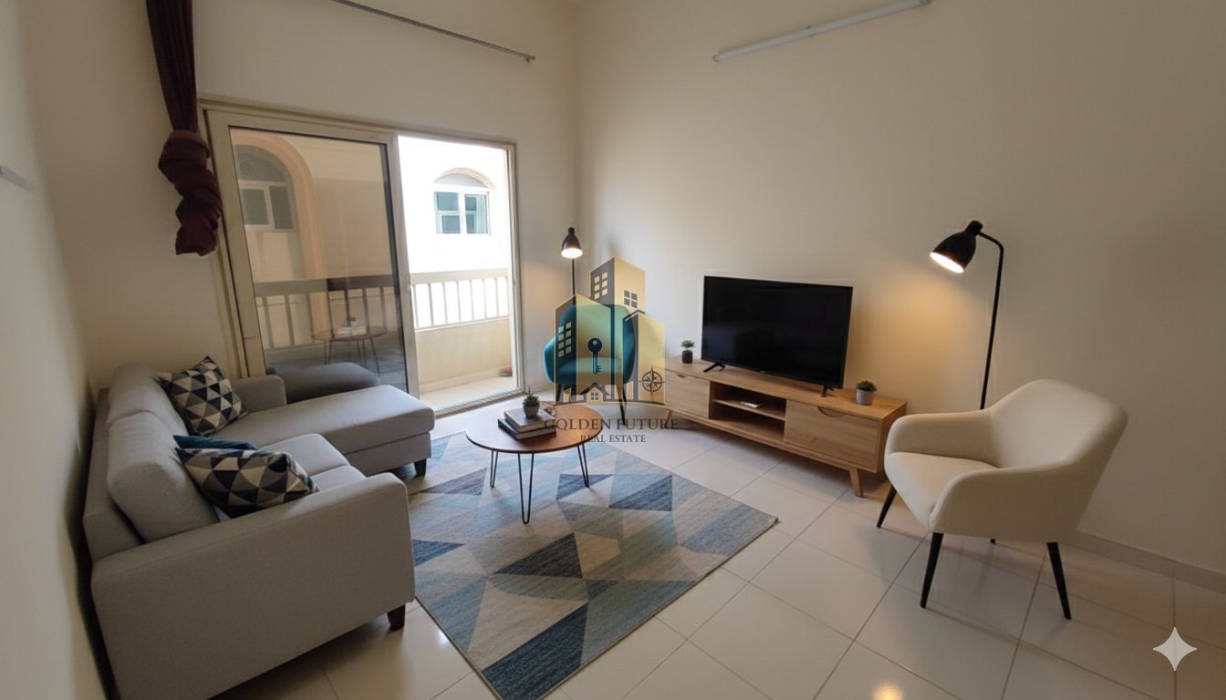 Affordable 1bhk with balcony in clean building of new muweillah commercial