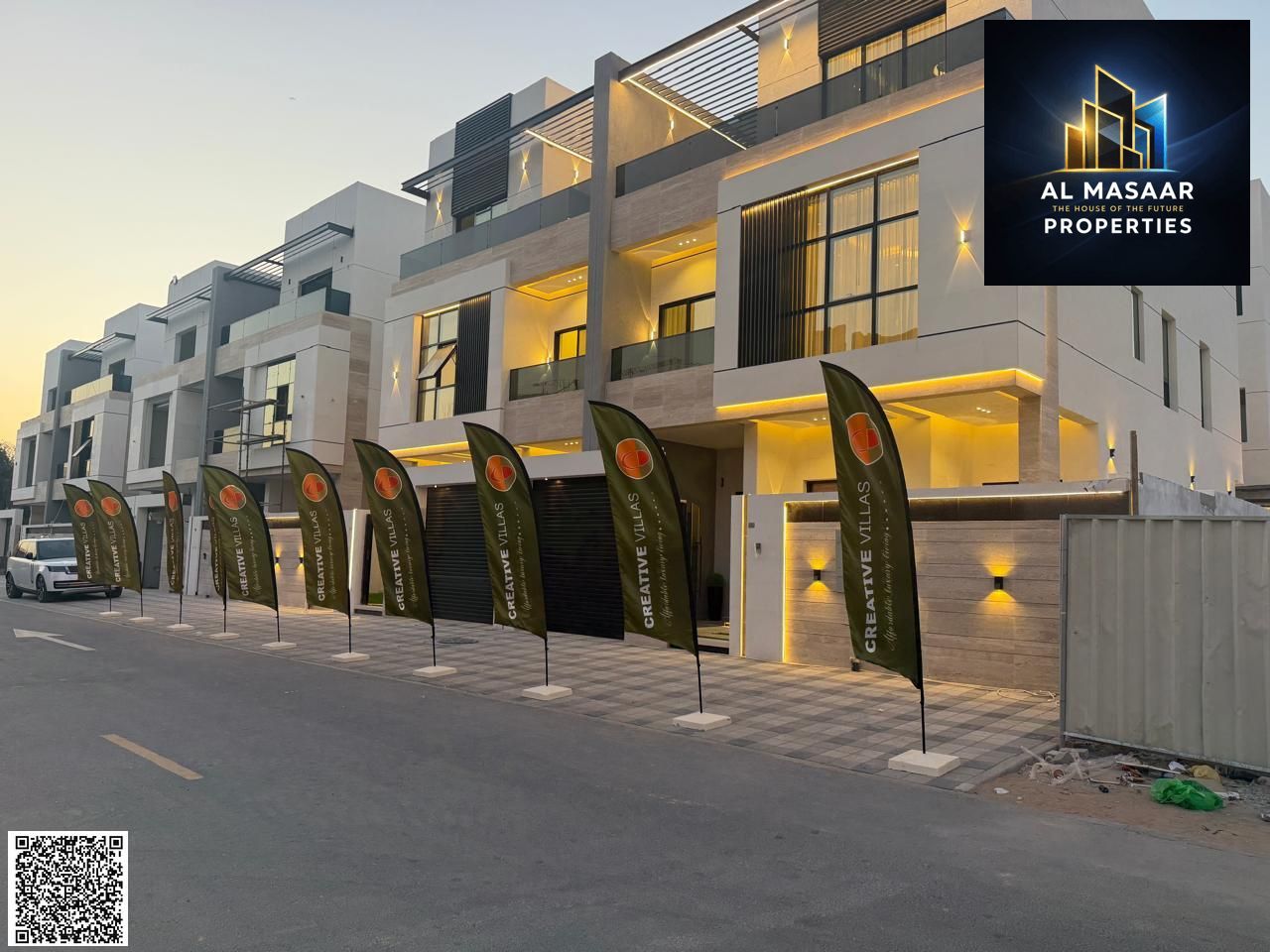 Semi-detached villas for sale in Al-Talla, modern design with furniture, spacious areas, elevator and roof
