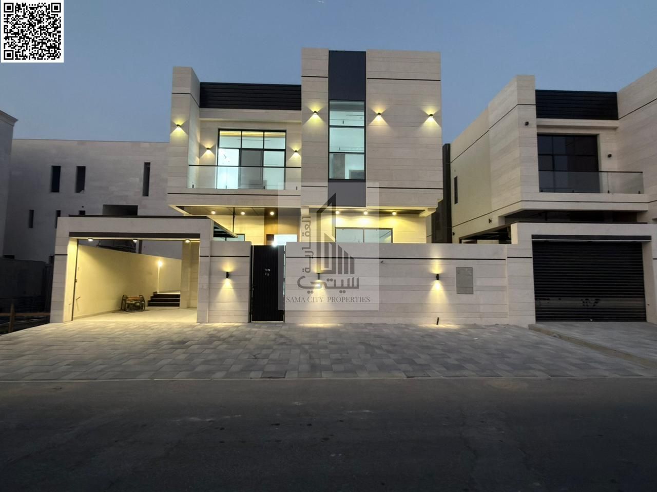 Villa for Sale in Al Bahia Features: • 5 Master Bedrooms • Majlis with Bathroom • Living Room with Bathroom • Main Kitchen • Maid's Room • Larg