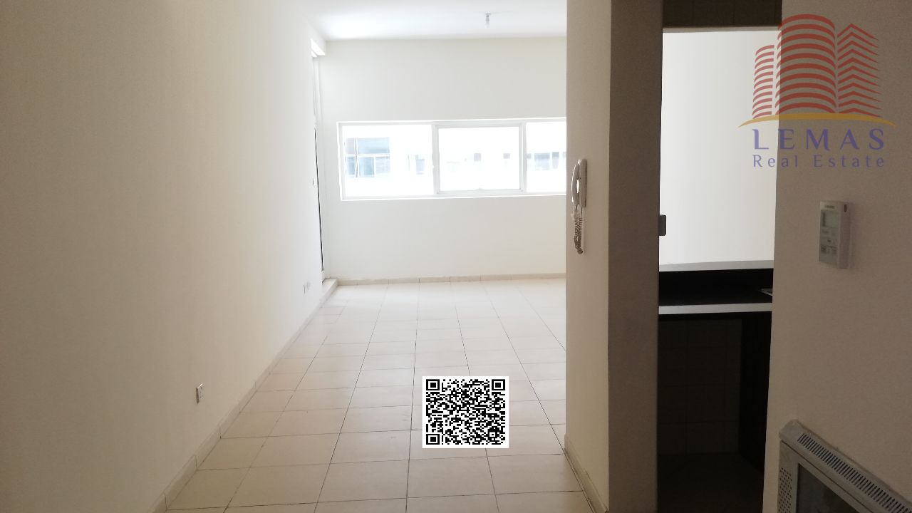 Two-bedroom apartment with a living room and open-plan kitchen. Cash only.