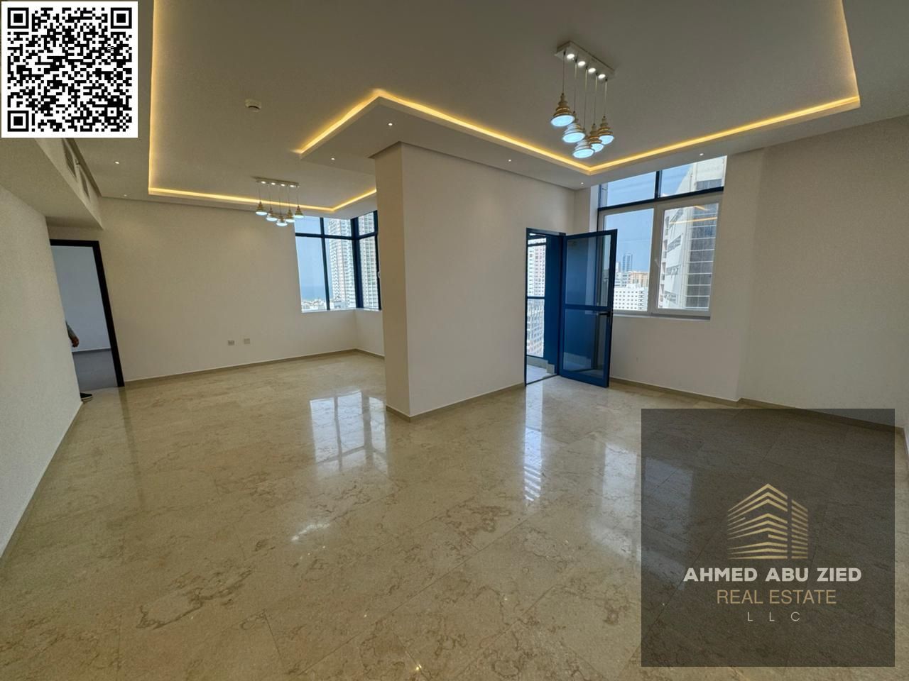 Beautiful two-bedroom apartment with a living room for annual rent in Al Nuaimiya 3, with a sea view | 2 living rooms | Large kitchen | 2 bathrooms |